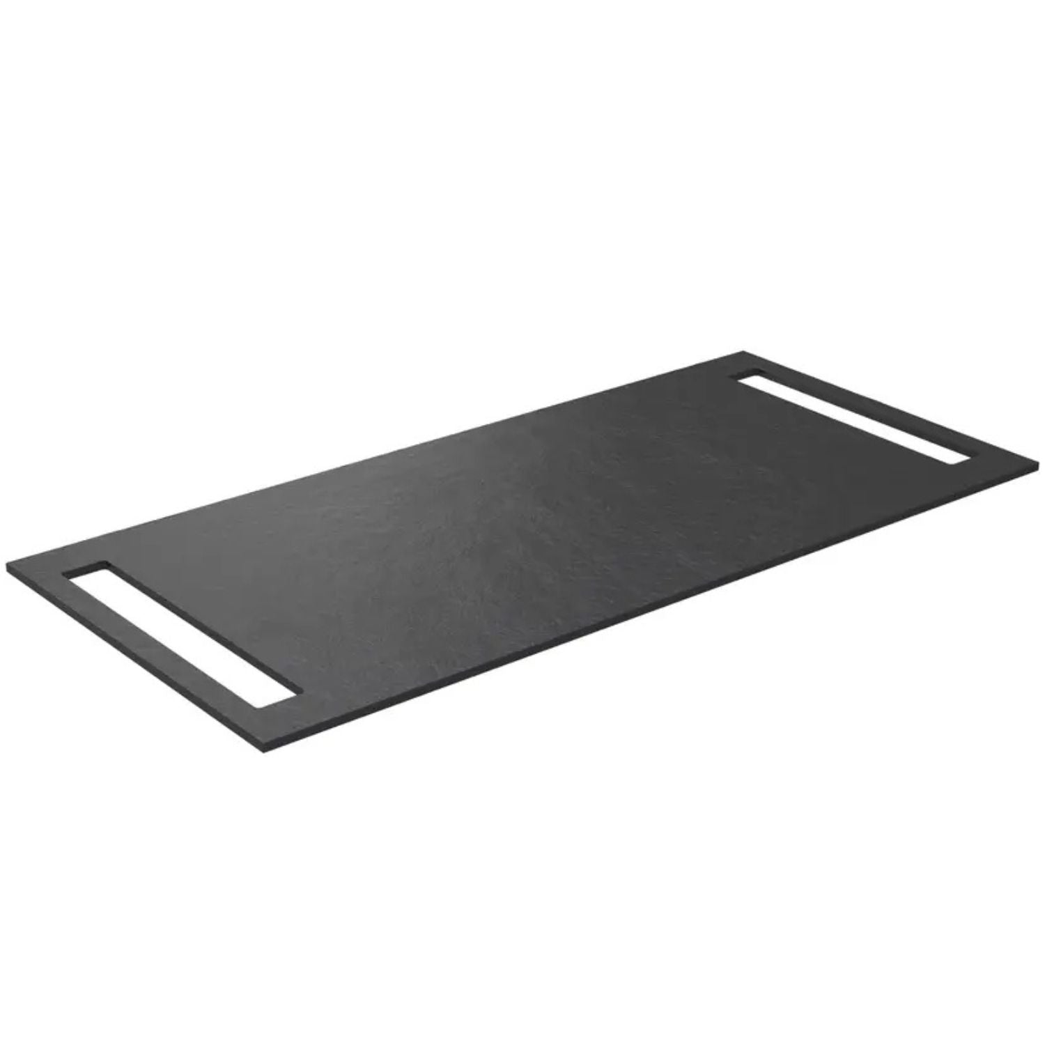 Korsbakken Benkeplate HPL med 2 side håndkleholder Svart / 2 sider / 100cm Korsbakken Benkeplate bad KO-513504100