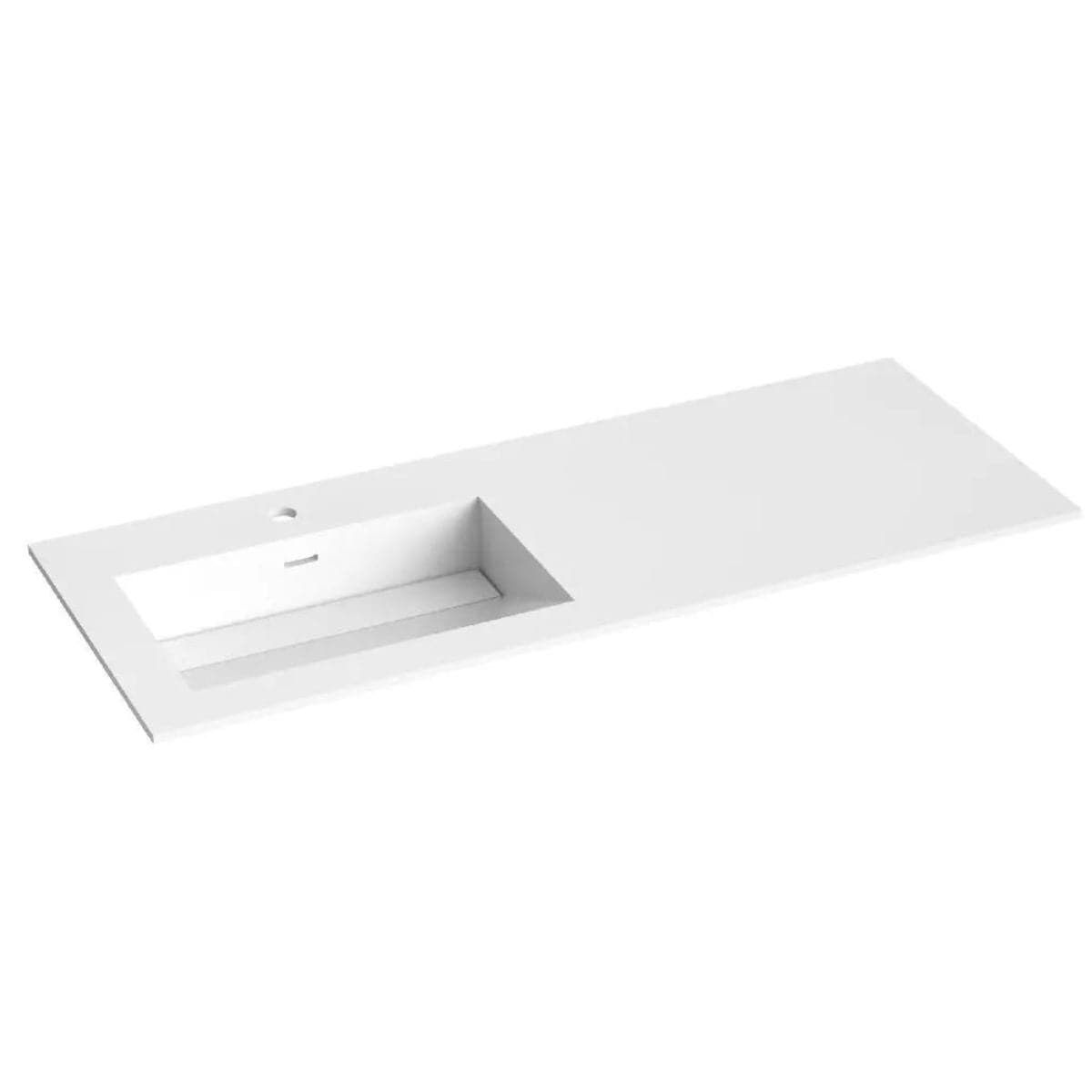 Korsbakken Corian Sidestilt Servant med Skrå Bunn Hvit matt / 120cm / Venstre Korsbakken Baderomsservant KO-373702125