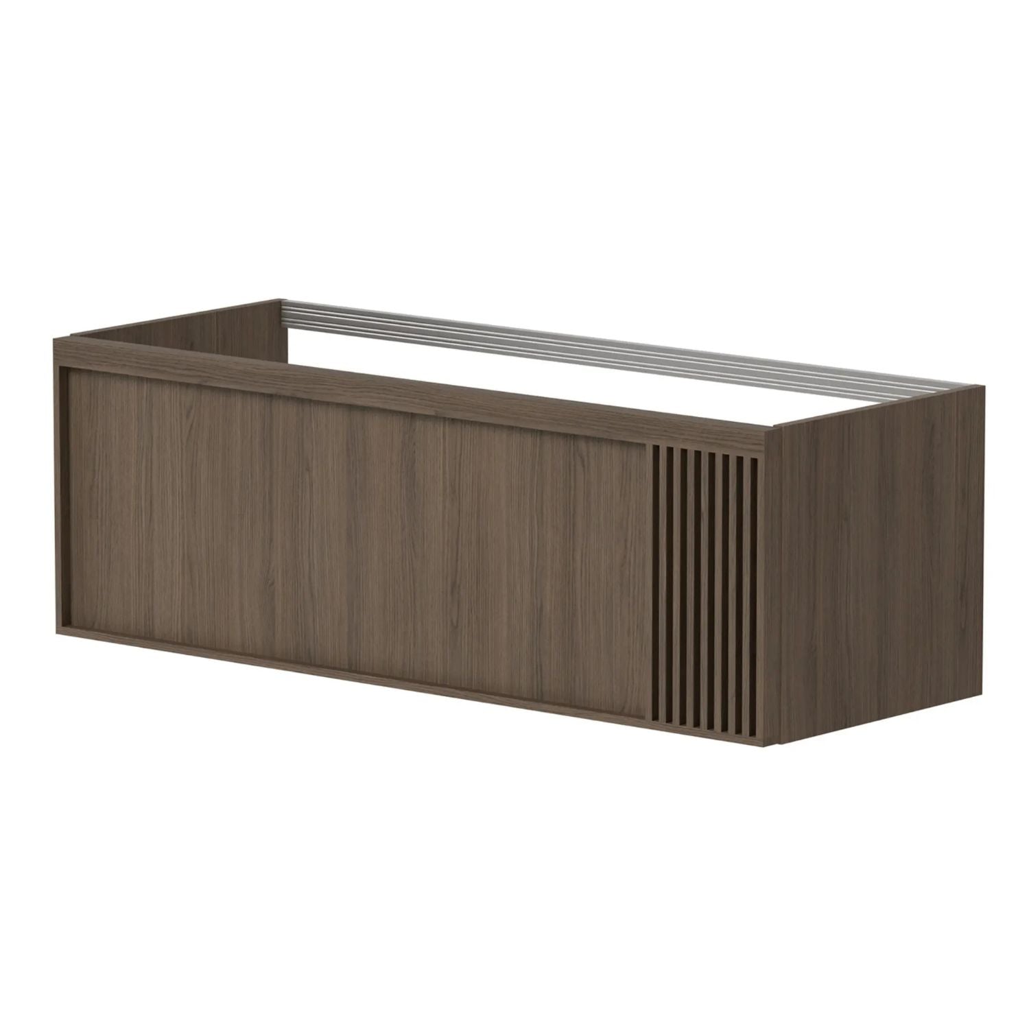 Korsbakken Sole Benkeskap Rillet Mørk grå eik / 120cm Korsbakken Sideskap bad KO-270944120