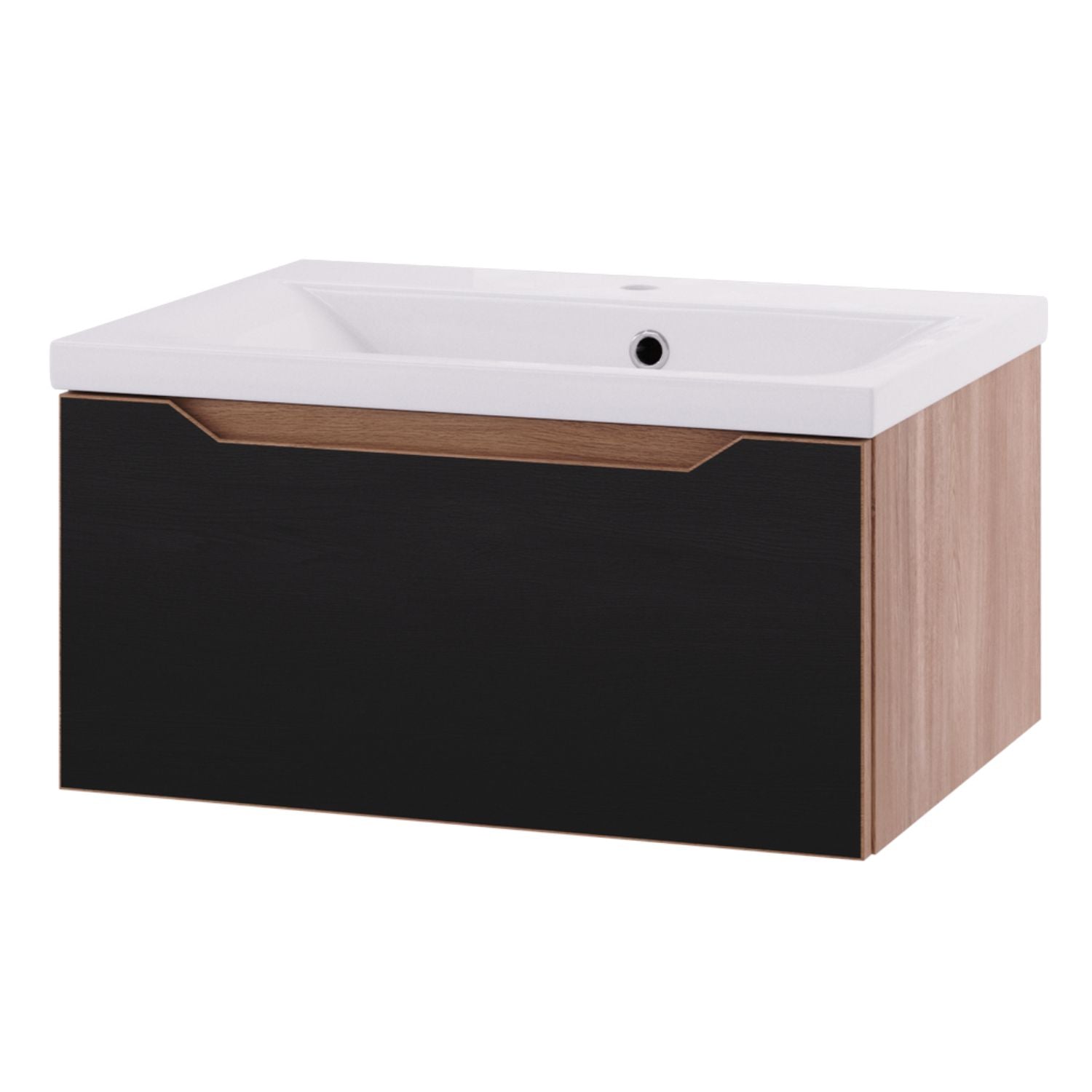 Linn Bad Emma D45 Servantskap med 1 skuff Svart / Eik / 60cm Linn Bad Servantskap LB-1306061S