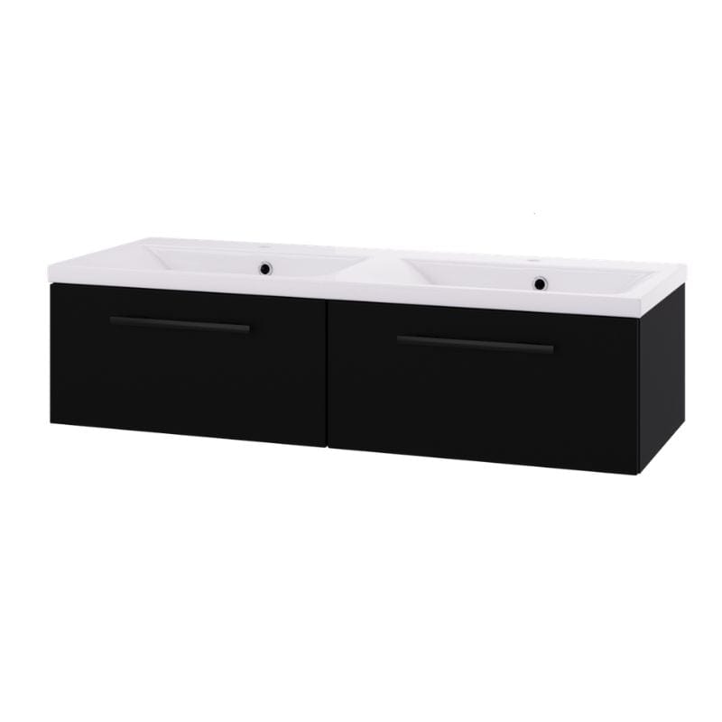 Linn Bad Ingrid D45 Servantskap med 1 skuff Svart / 120cm dobbel 2 skuff Linn Bad Servantskap LB-110712D2S