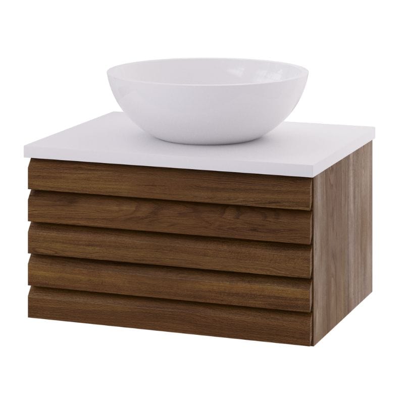 Linn Bad Selma Eikestav Heltre D45cm Servantskap Mørk eik / 60cm / Senter Linn Bad Servantskap LB-160806ST