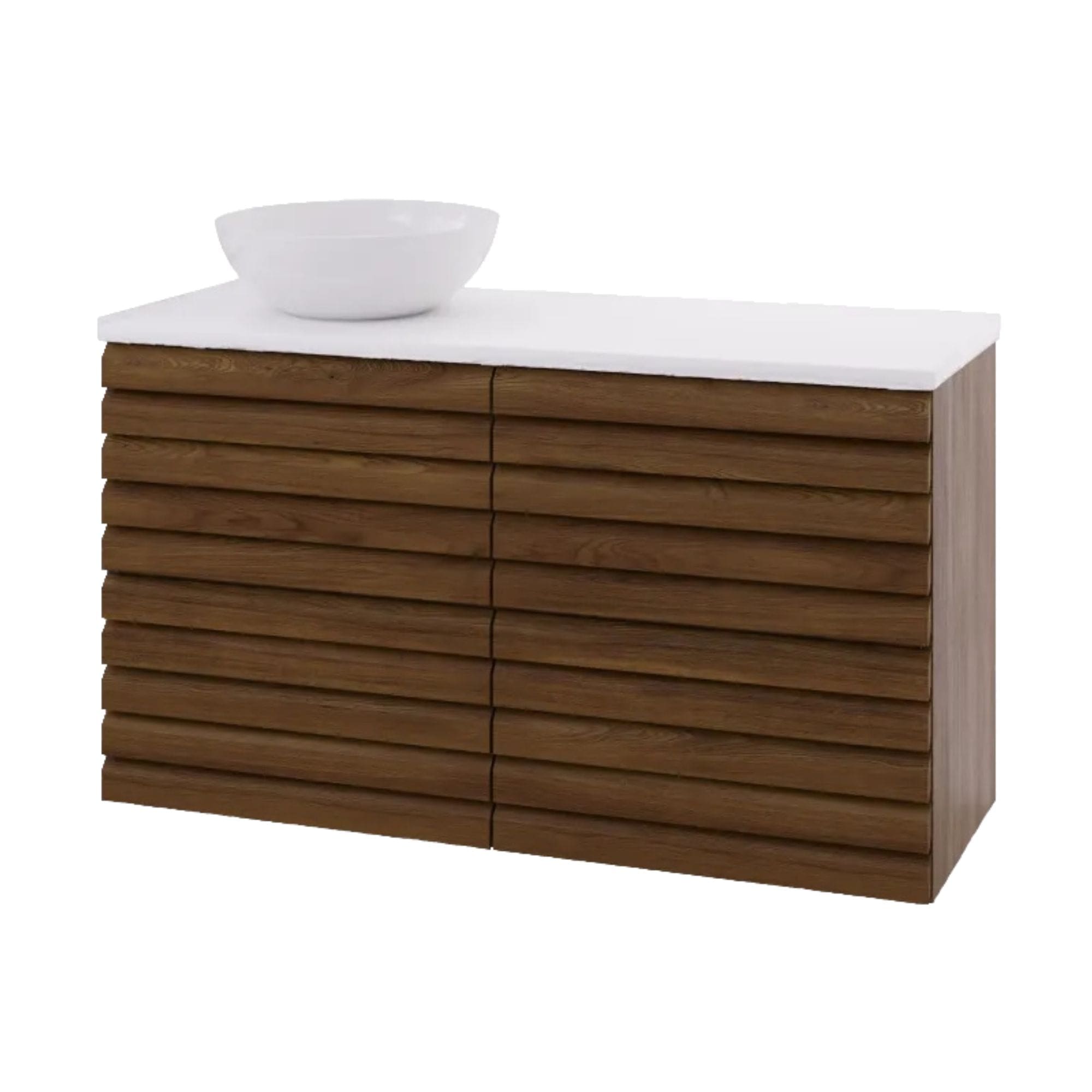 Linn Bad Selma Eikestav Servantskap 2 Skuffer D45cm Mørk eik / 120cm / Venstre Linn Bad Servantskap LB-160822STV