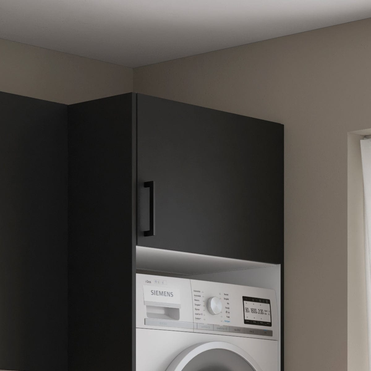 Linn Bad Skap over vaskemaskin/tørketrommel Svart matt / 40cm Linn Bad Veggskap vaskerom LB-746106-40
