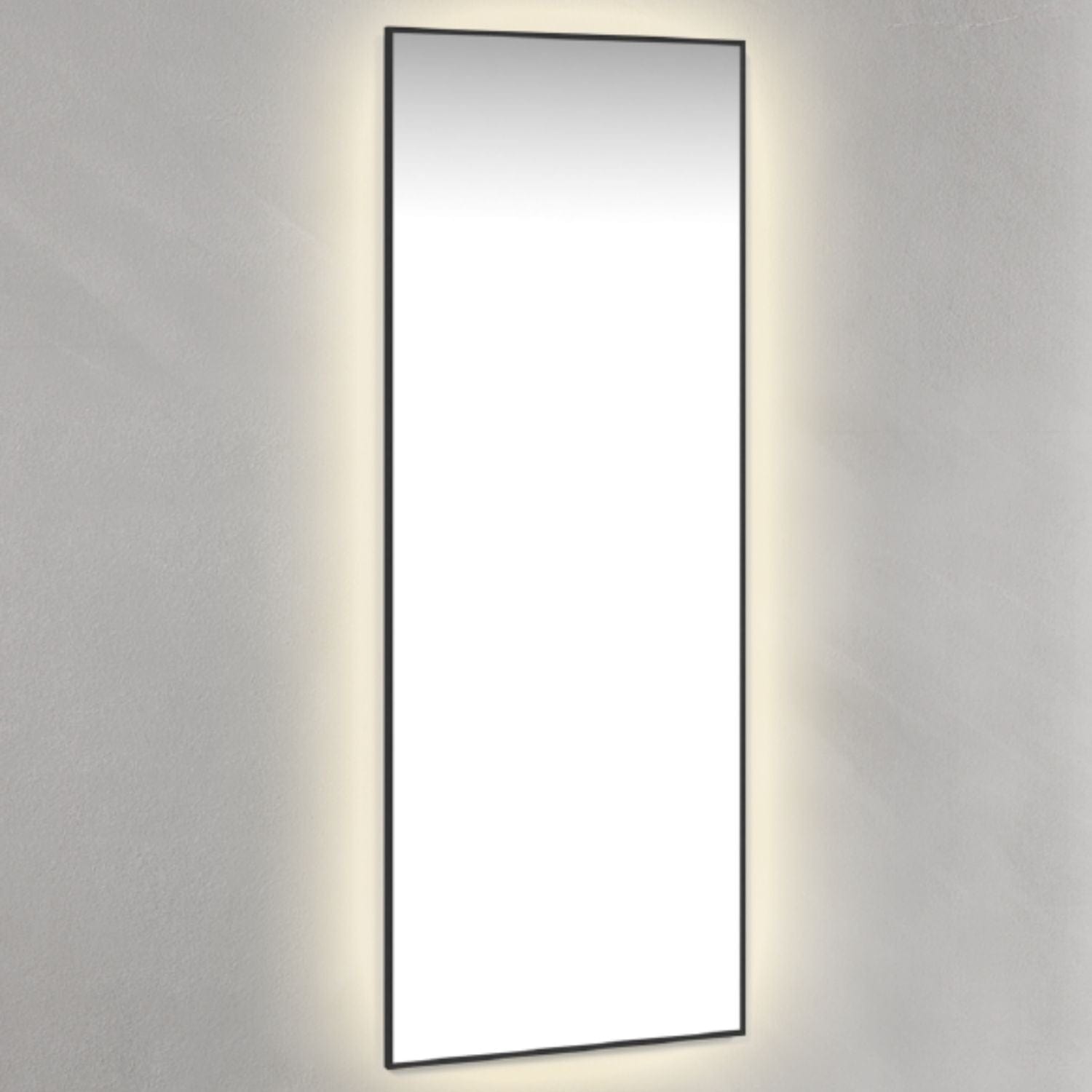 Macro Design Avlange Speil Rammespeil Svart / 45cm / med ambilight Macro Design Baderomsspeil GRO-IP45120ASR