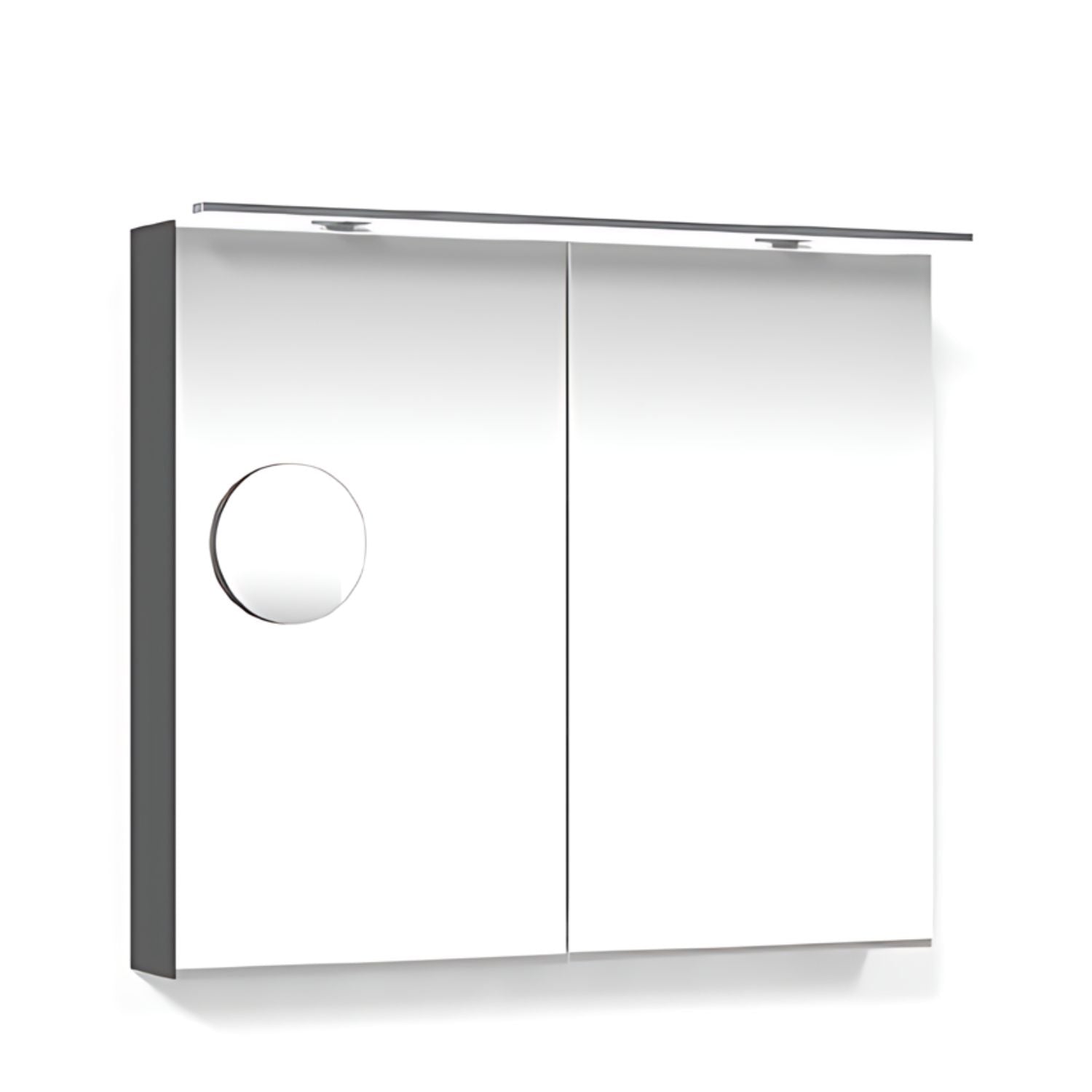 Macro Design CROWN 2-dør Speilskap Rampe-belysning med forstørrelsesspeil Antrasitt / 80cm Macro Design Speilskap GRO-FCS80ABRLF