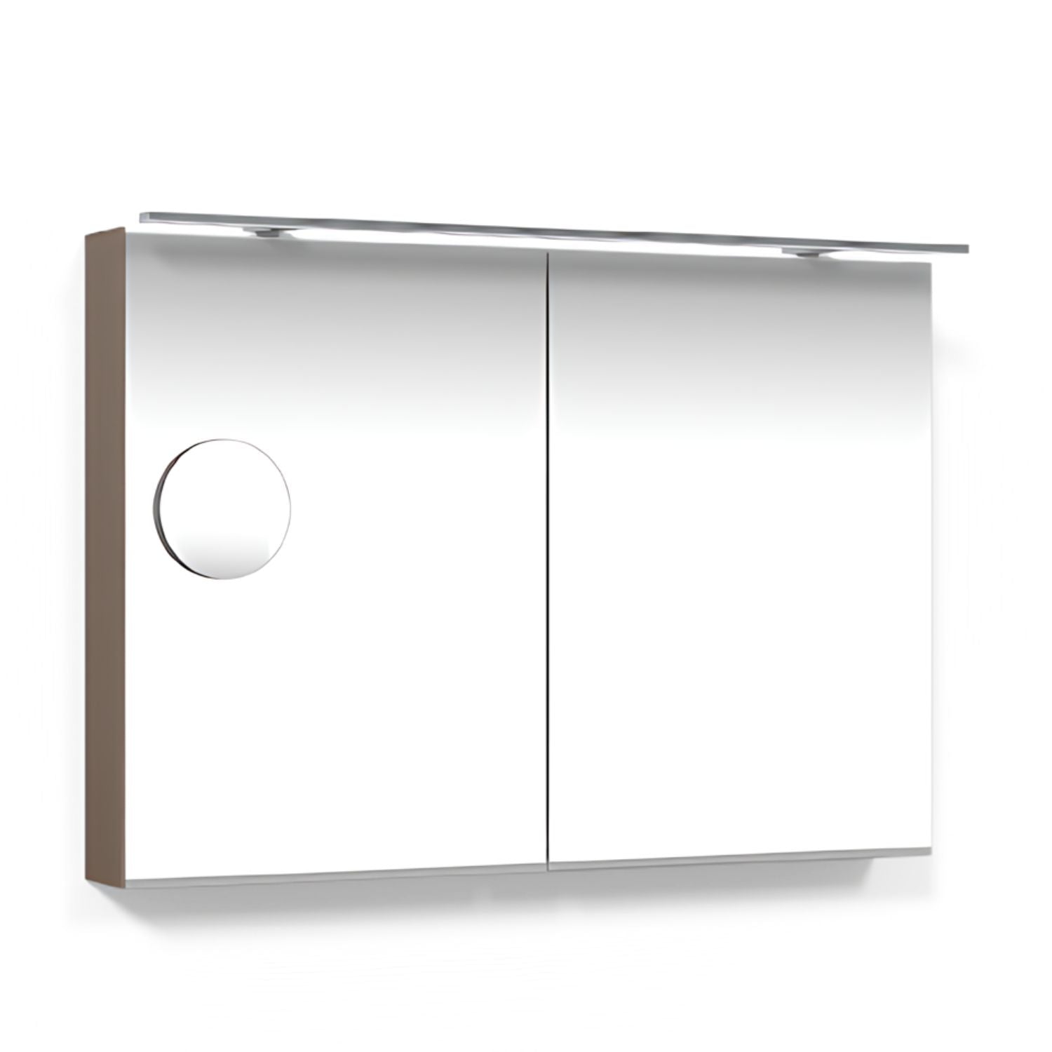 Macro Design CROWN 2-dør Speilskap Rampe-belysning med forstørrelsesspeil Brun ask / 100cm Macro Design Speilskap GRO-FCS100BBRLF
