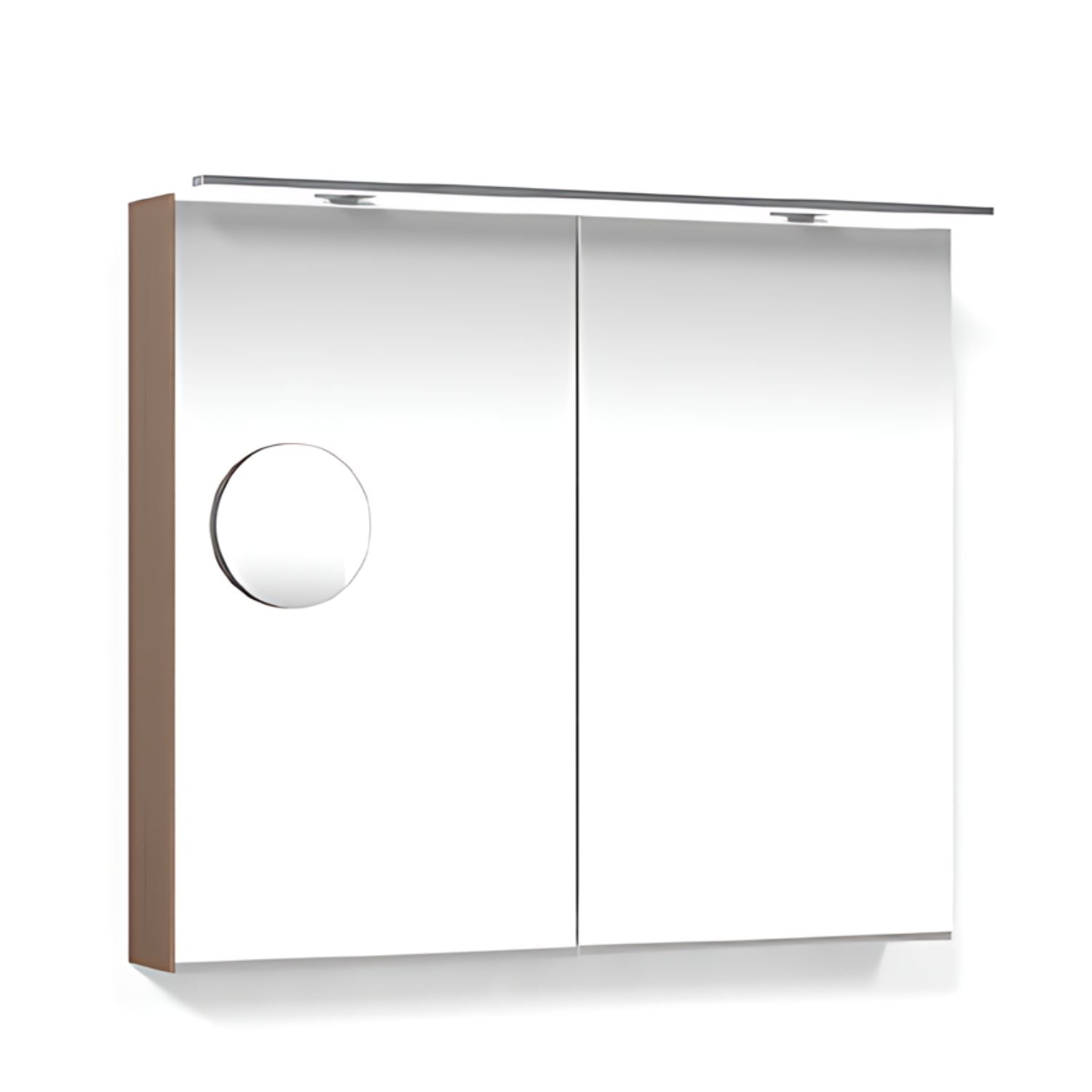 Macro Design CROWN 2-dør Speilskap Rampe-belysning med forstørrelsesspeil Eik / 80cm Macro Design Speilskap GRO-FCS80EBRLF