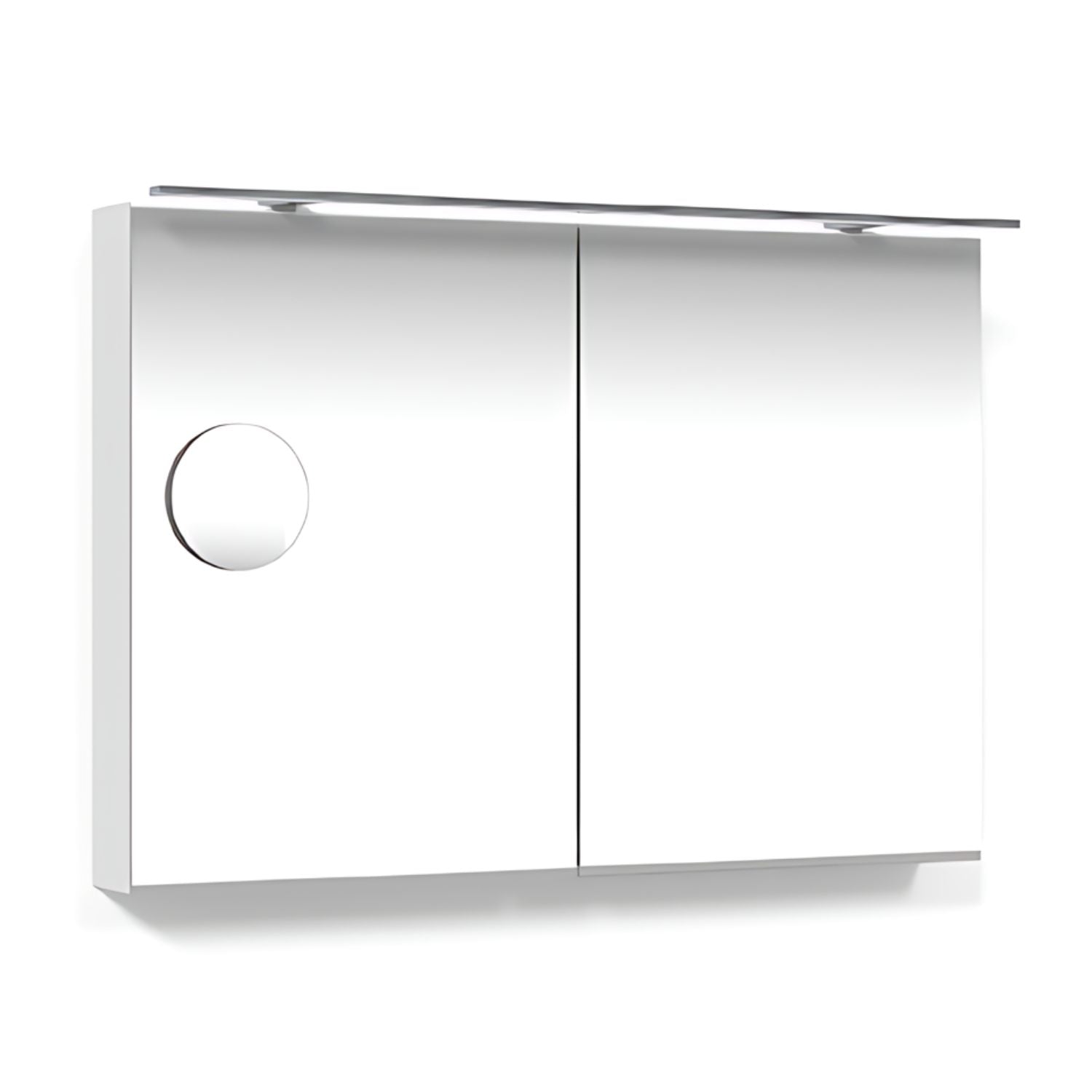 Macro Design CROWN 2-dør Speilskap Rampe-belysning med forstørrelsesspeil Hvit / 100cm Macro Design Speilskap GRO-FCS100VBRLF