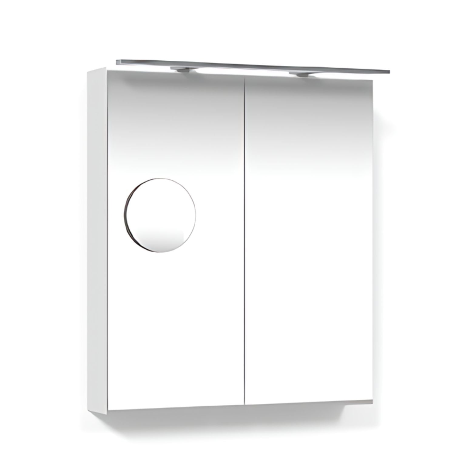 Macro Design CROWN 2-dør Speilskap Rampe-belysning med forstørrelsesspeil Hvit / 60cm Macro Design Speilskap GRO-FCS60VBRLF