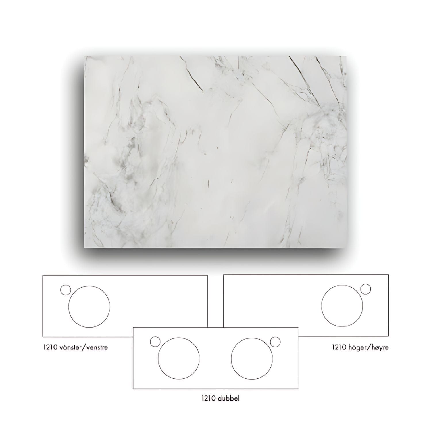 Macro Design Crown+ Dekton Benkeplate 121cm Bergen / 121cm / Høyre Macro Design Benkeplate bad GRO-FB120BERHH