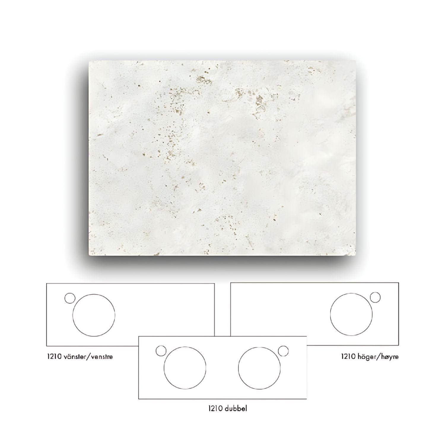 Macro Design Crown+ Dekton Benkeplate 121cm Sabbia / 121cm / Høyre Macro Design Benkeplate bad GRO-FB120SABHH