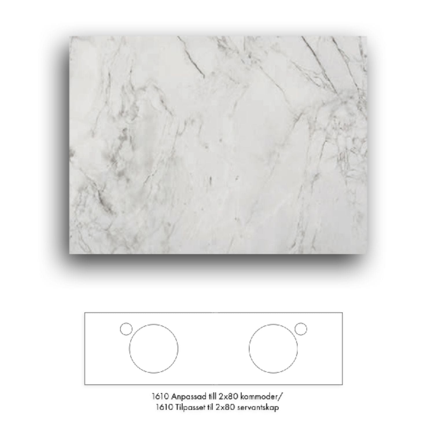 Macro Design Crown+ Dekton Benkeplate 161-201cm Bergen / 161cm Macro Design Benkeplate bad GRO-FB160BERDH