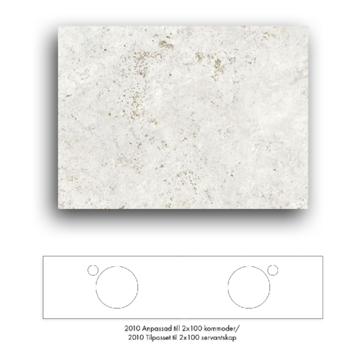 Macro Design Crown+ Dekton Benkeplate 161-201cm Sabbia / 201cm Macro Design Benkeplate bad GRO-FB200SABDH