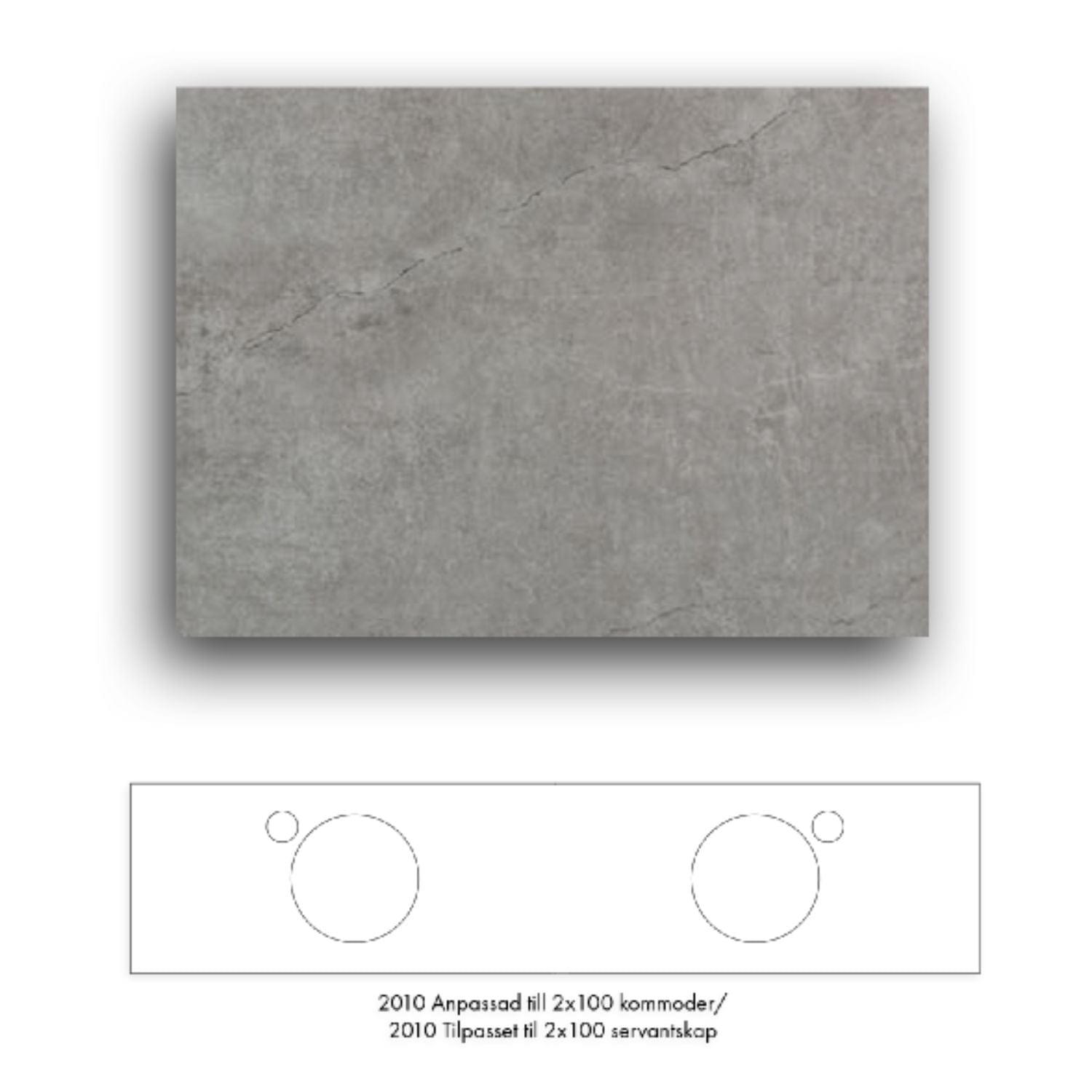 Macro Design Crown+ Dekton Benkeplate 161-201cm Soke / 201cm Macro Design Benkeplate bad GRO-FB200SOKDH