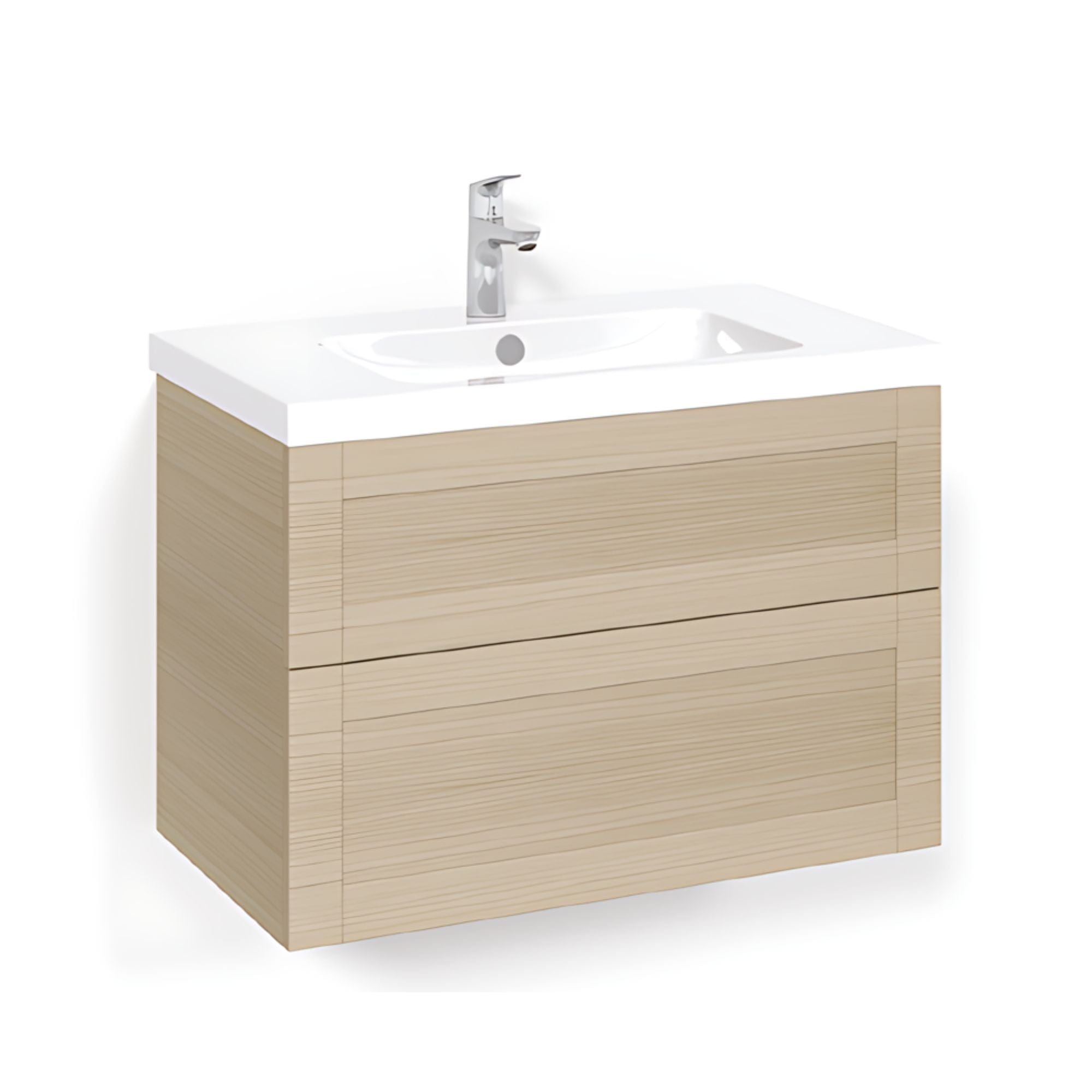 Macro Design CROWN Frame Servantskap 2 skuff - med LIGHT servant Eik / 80cm / Light 45 Macro Design Møbelpakke bad BUN-FSK80EFL45