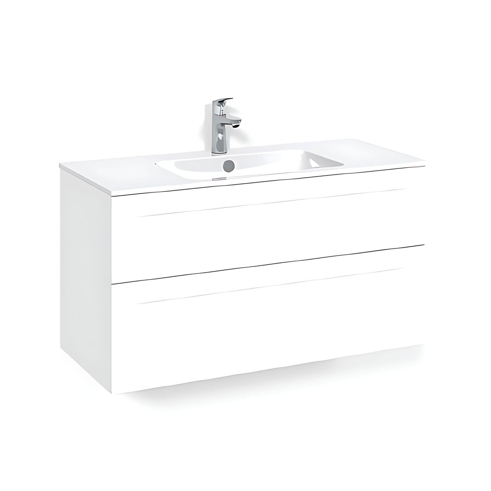 Macro Design CROWN Frame Servantskap 2 skuff - med LIGHT servant Hvit / 100cm / Light 14 Macro Design Møbelpakke bad BUN-FSK100VFL14