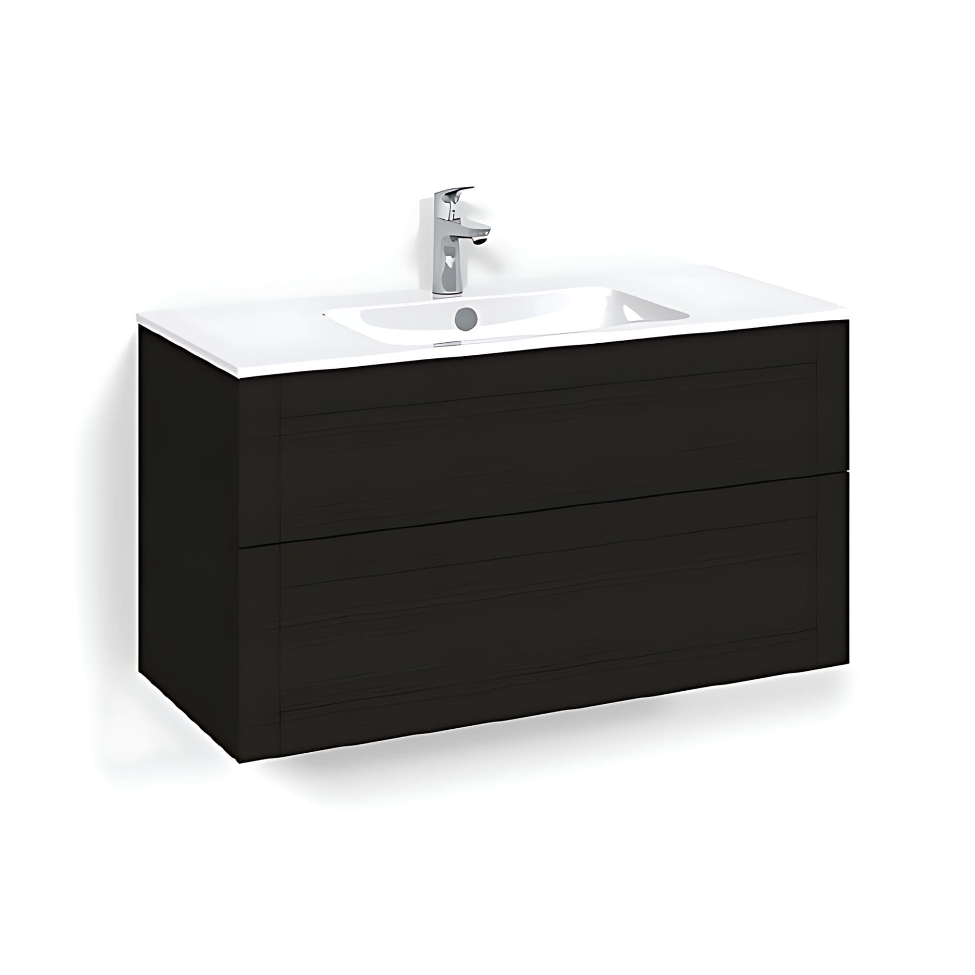 Macro Design CROWN Frame Servantskap 2 skuff - med LIGHT servant Svart eik / 100cm / Light 14 Macro Design Møbelpakke bad BUN-FSK100SFL14