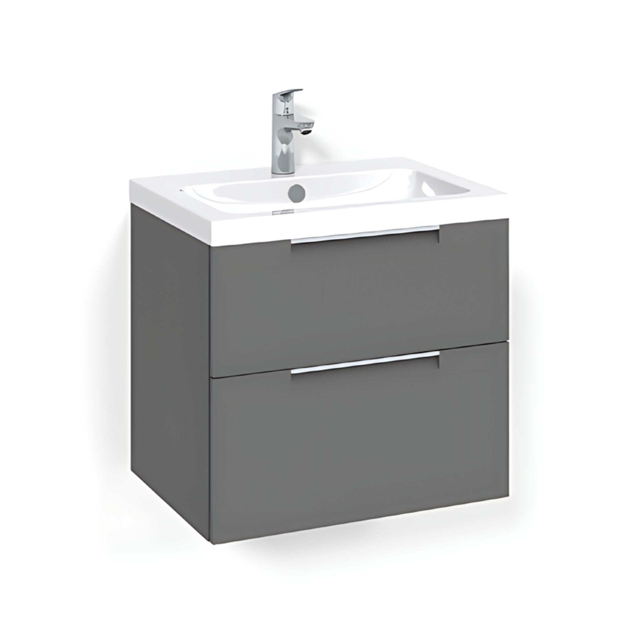 Macro Design CROWN Grip Servantskap 2 skuff - med LIGHT servant Antrasitt / 60cm / Light 45 Macro Design Servantskap BUN-FSK60ASL45