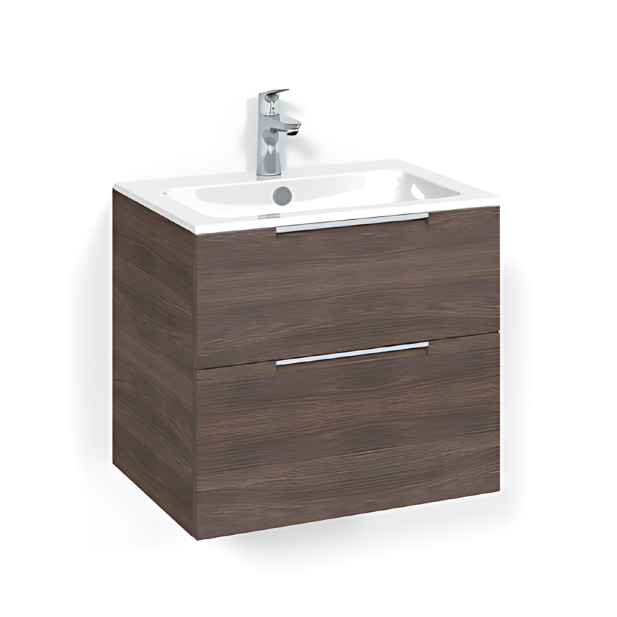 Macro Design CROWN Grip Servantskap 2 skuff - med LIGHT servant Brun ask / 60cm / Light 14 Macro Design Servantskap BUN-FSK60BSL14