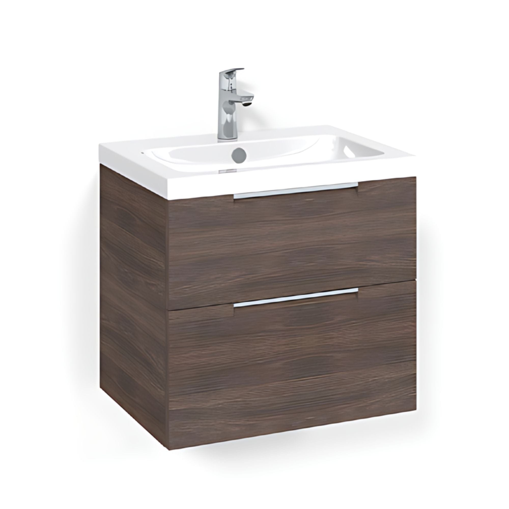 Macro Design CROWN Grip Servantskap 2 skuff - med LIGHT servant Brun ask / 60cm / Light 45 Macro Design Servantskap BUN-FSK60BSL45