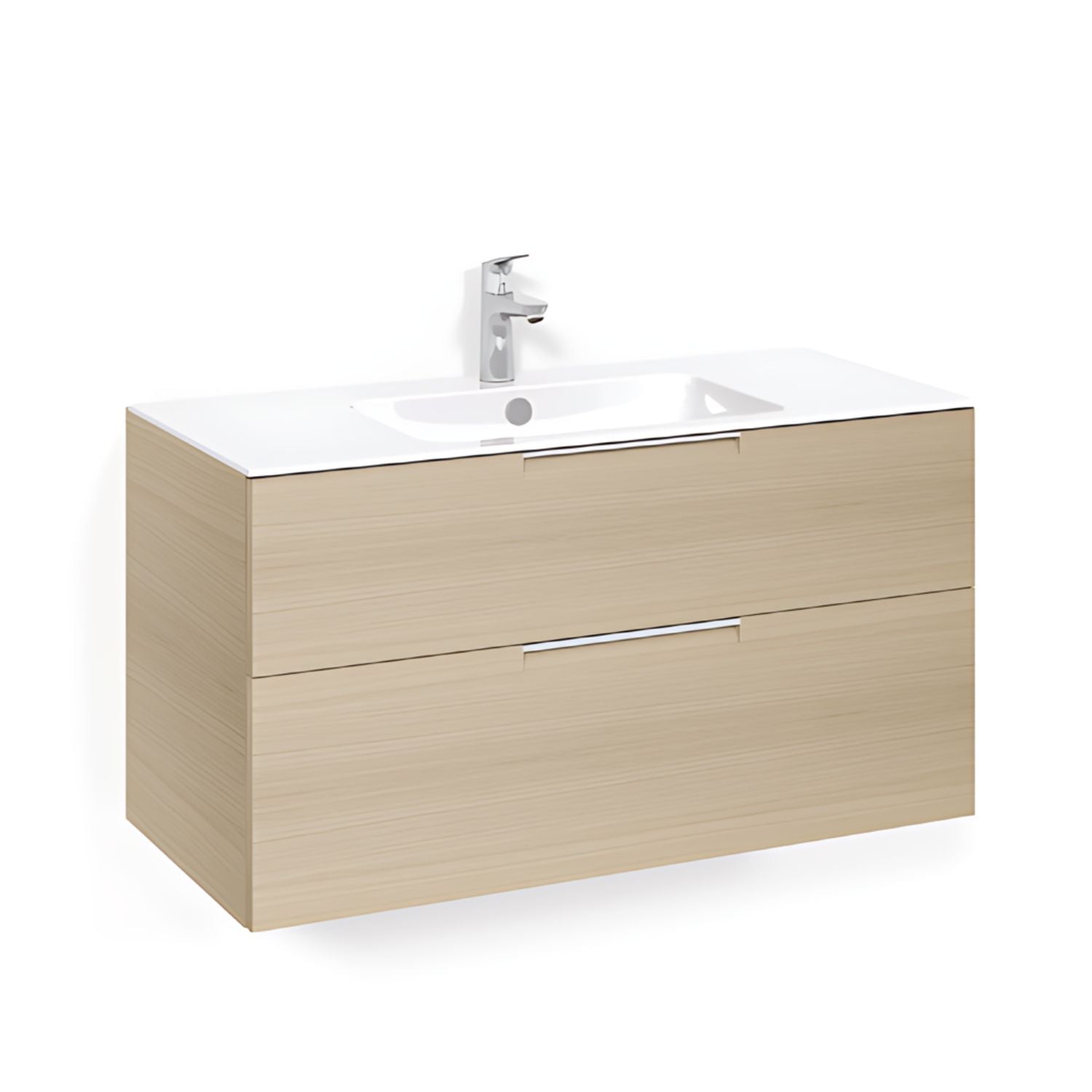 Macro Design CROWN Grip Servantskap 2 skuff - med LIGHT servant Eik / 100cm / Light 8 Macro Design Møbelpakke bad BUN-FSK100EJL8