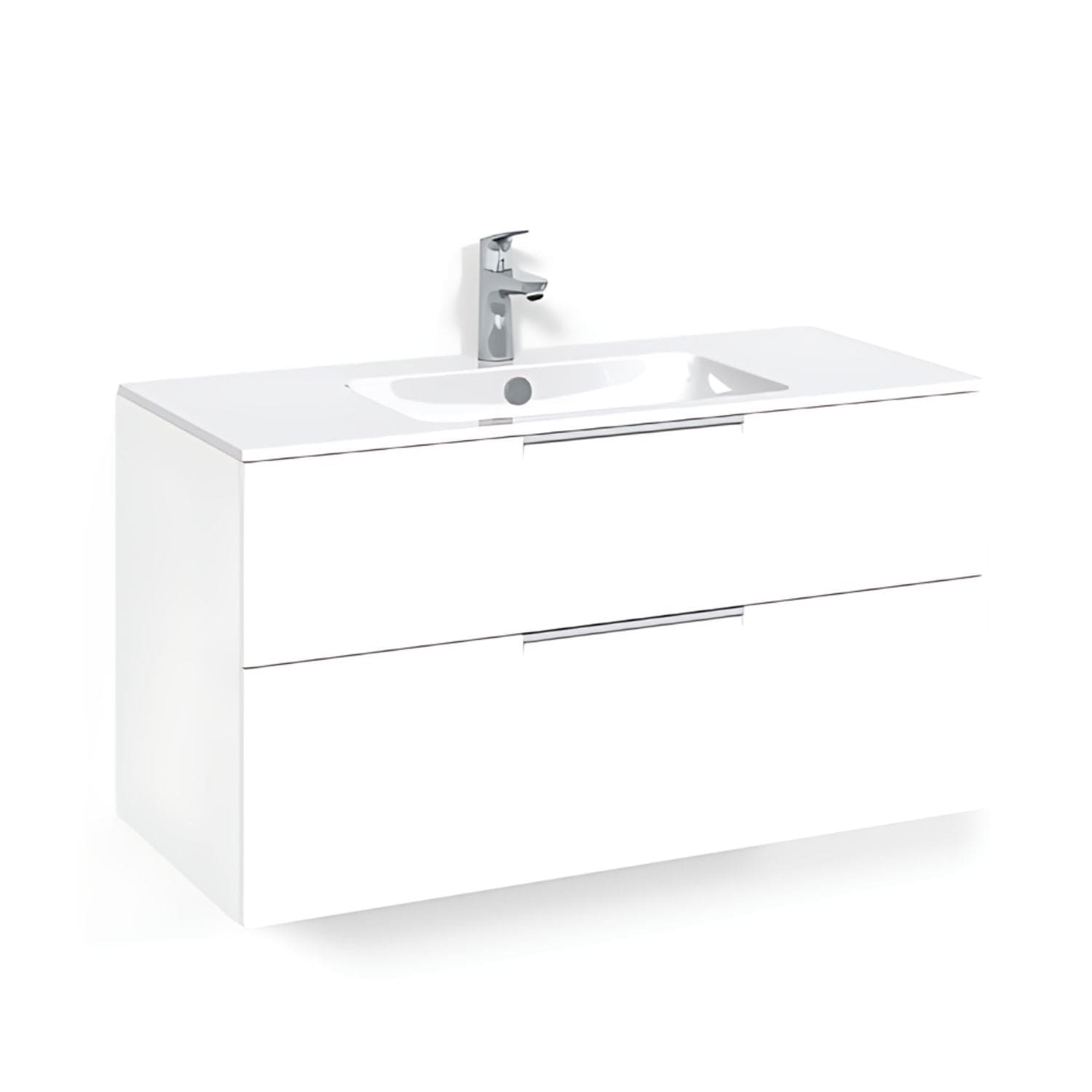 Macro Design CROWN Grip Servantskap 2 skuff - med LIGHT servant Hvit / 100cm / Light 14 Macro Design Møbelpakke bad BUN-FSK100VJL14