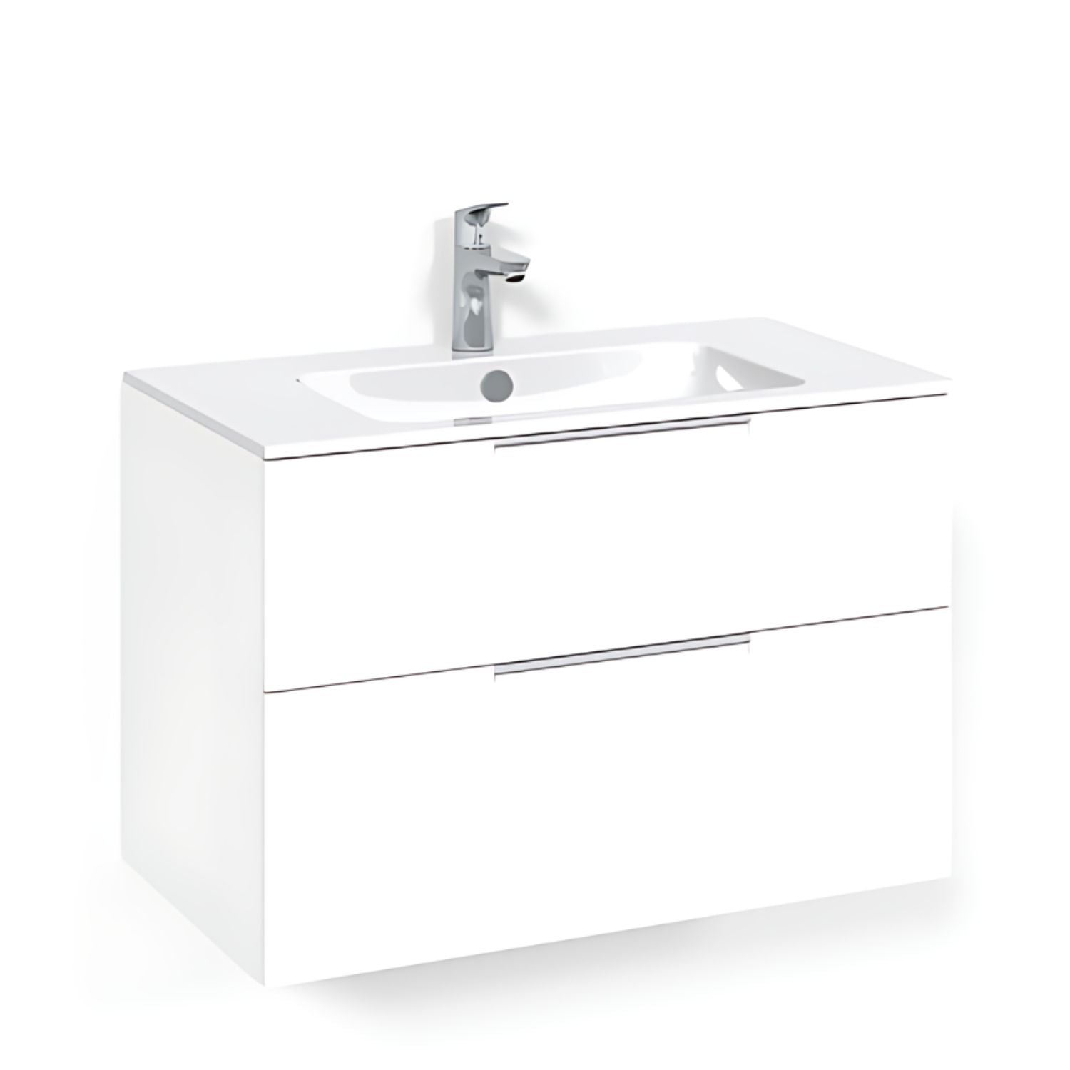 Macro Design CROWN Grip Servantskap 2 skuff - med LIGHT servant Hvit / 80cm / Light 14 Macro Design Møbelpakke bad BUN-FSK80VJL14