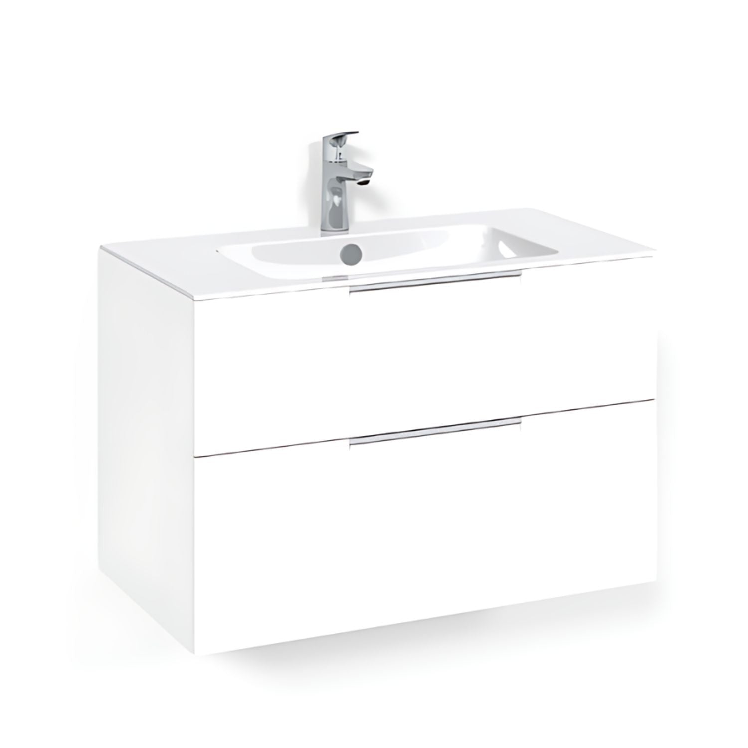 Macro Design CROWN Grip Servantskap 2 skuff - med LIGHT servant Hvit / 80cm / Light 8 Macro Design Møbelpakke bad BUN-FSK80VJL8