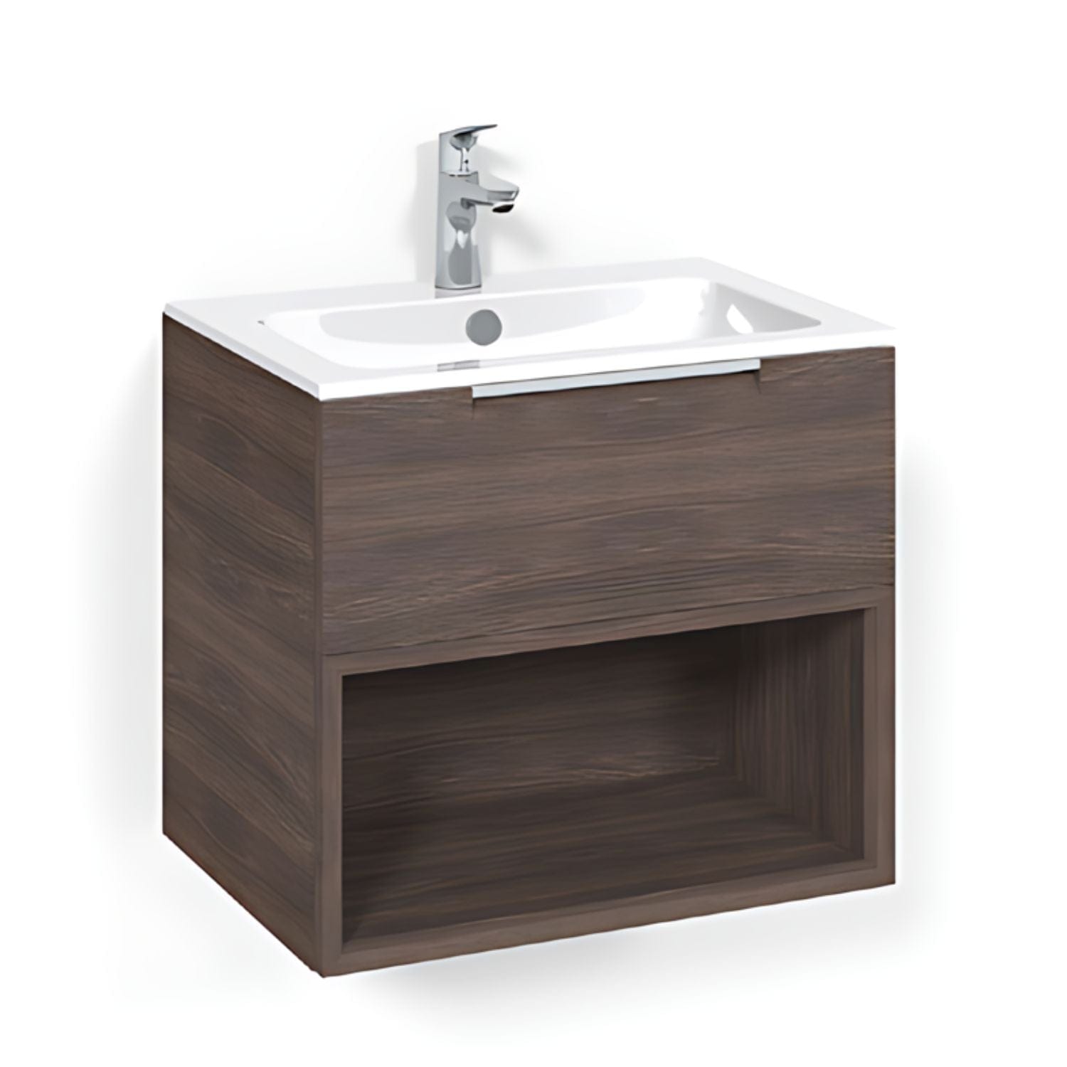 Macro Design CROWN Open box Servantskap 1 skuff - med LIGHT servant Brun ask / 60cm / Light 14 Macro Design Møbelpakke bad BUN-FSK60BOL14