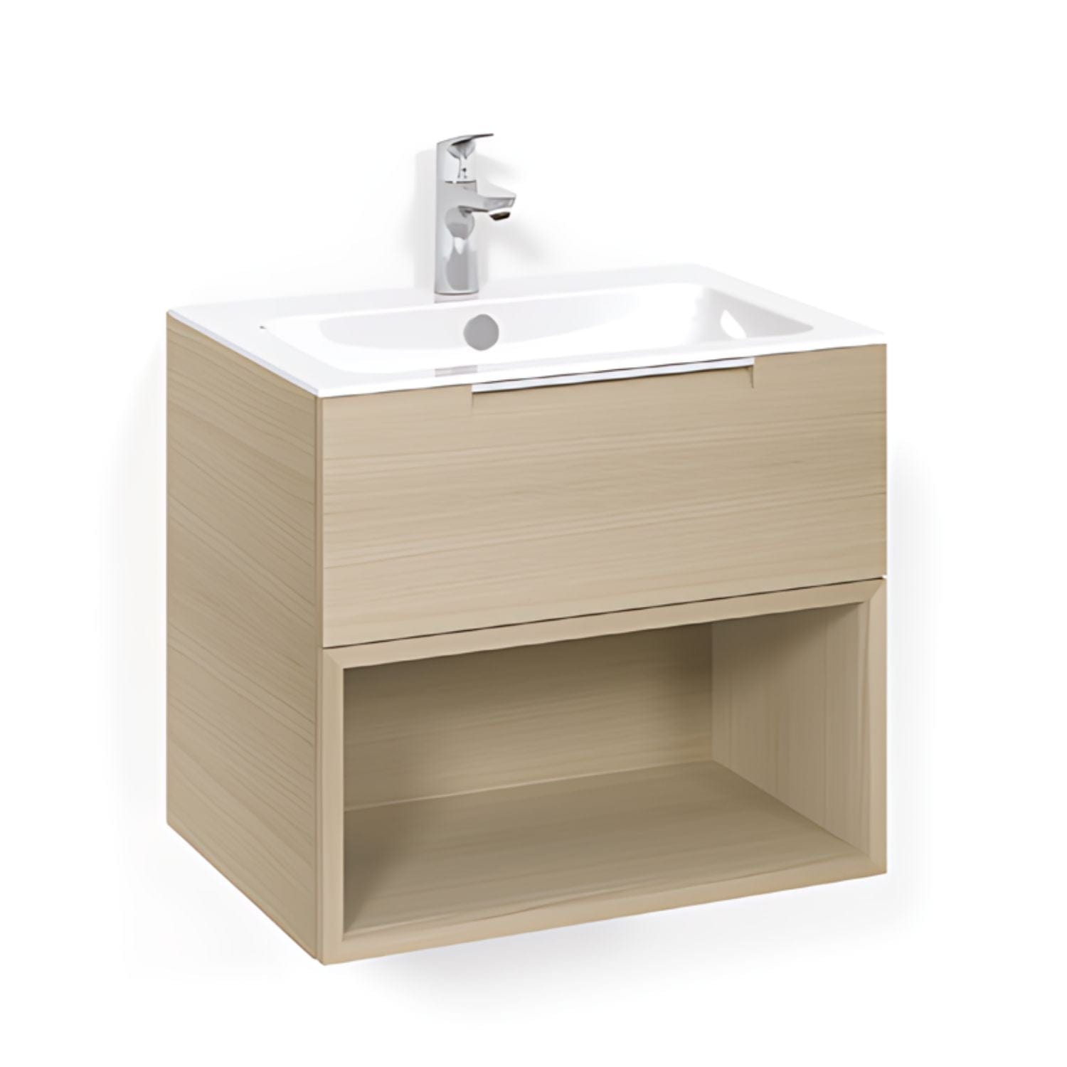 Macro Design CROWN Open box Servantskap 1 skuff - med LIGHT servant Eik / 60cm / Light 8 Macro Design Møbelpakke bad BUN-FSK60EOL8