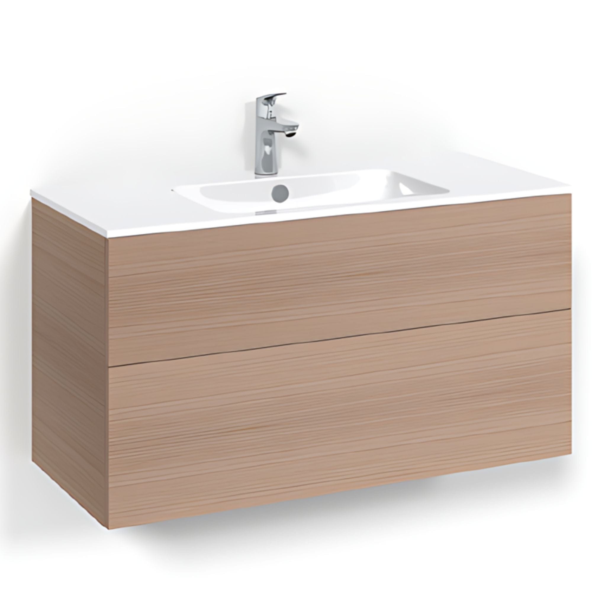 Macro Design CROWN Plain/Push-open Servantskap 2 skuff - med LIGHT servant Eik / 100cm / Light 14 Macro Design Servantskap BUN-FSK100EPL14