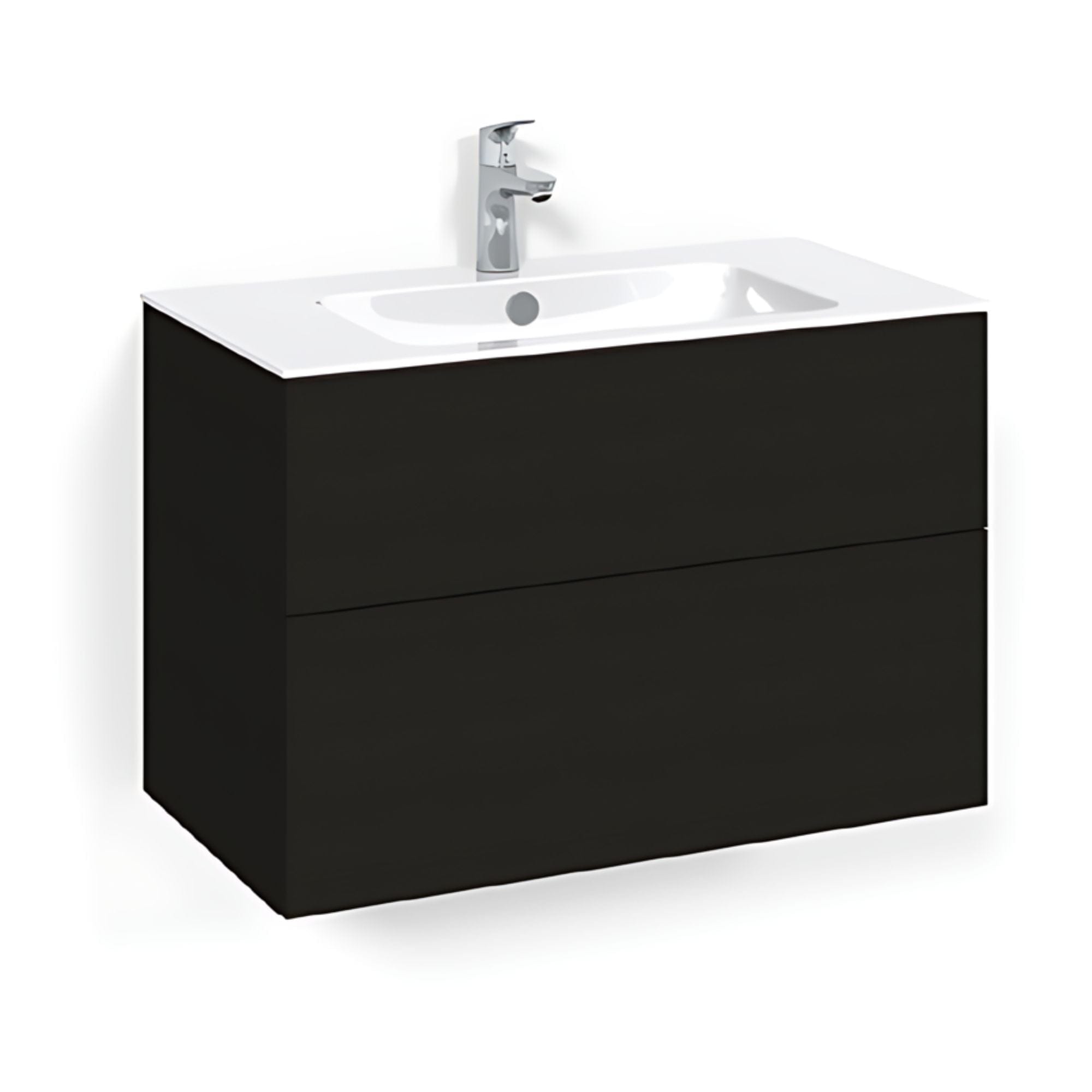 Macro Design CROWN Plain/Push-open Servantskap 2 skuff - med LIGHT servant Svart eik / 80cm / Light 8 Macro Design Servantskap BUN-FSK80SPL8