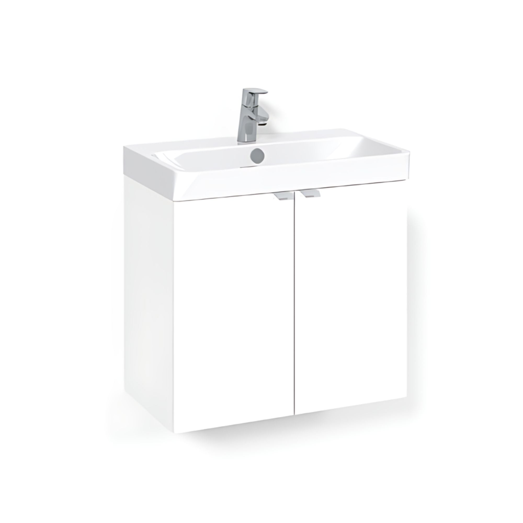 Macro Design CROWN Plain Servantskap 2 dør - med LIGHT 70 servant Hvit / 60x35cm Macro Design Møbelpakke bad BUN-FSK6035VLUL