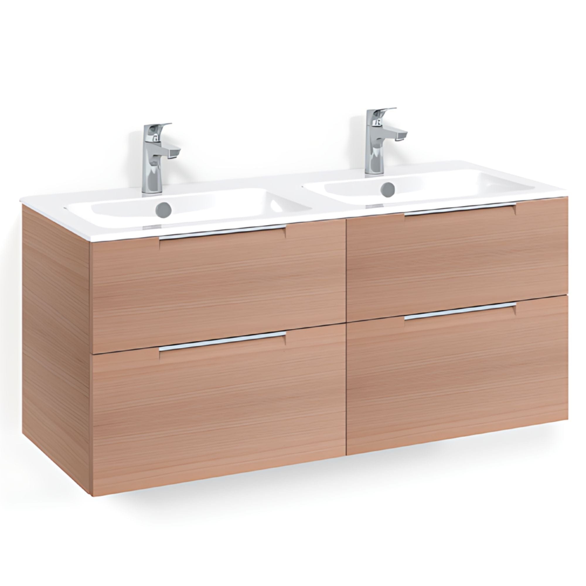 Macro Design CROWN Servantskap skuff - med LIGHT 14 servant 120cm dobbel Eik / Grip Macro Design Møbelpakke bad BUN-FSK120EJL14