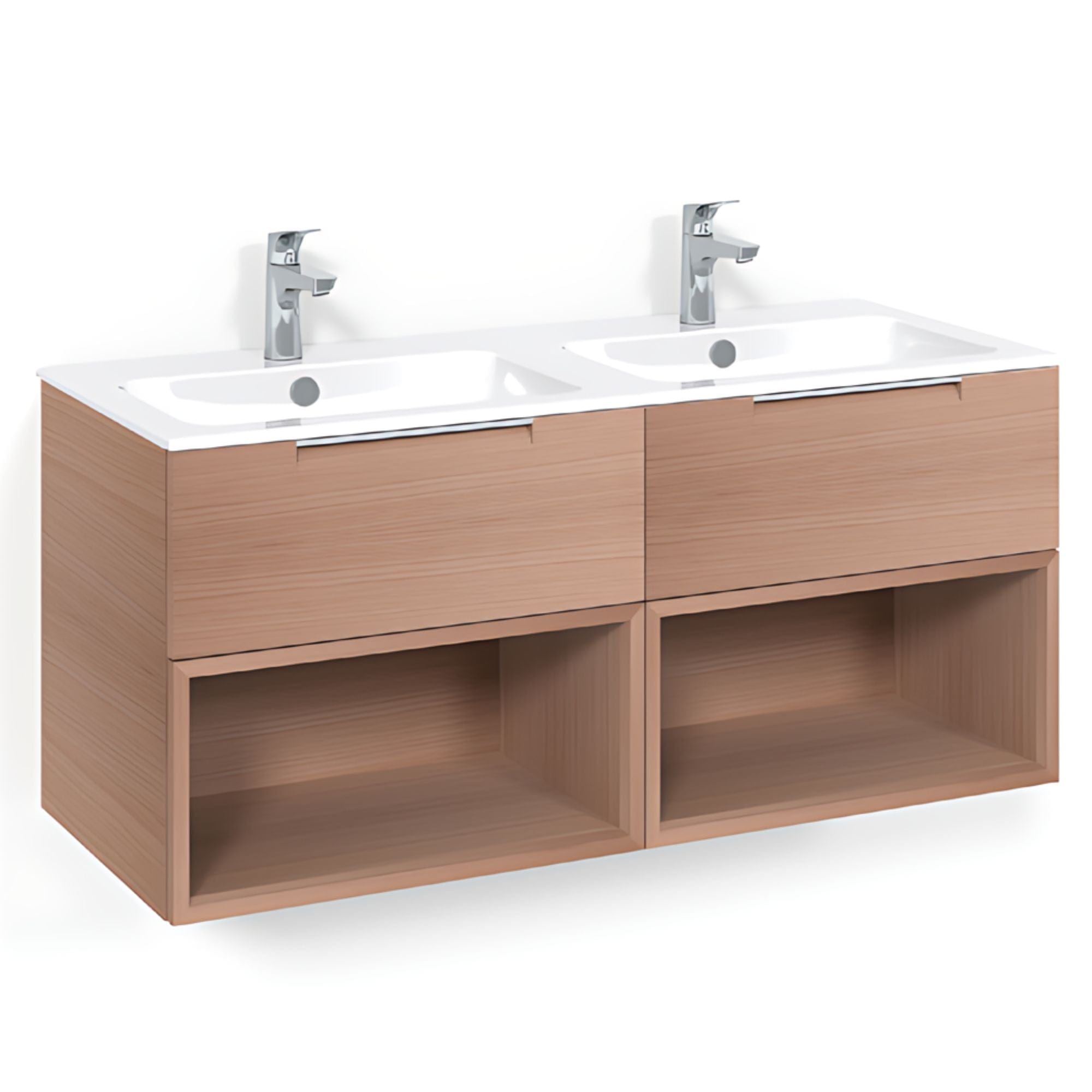 Macro Design CROWN Servantskap skuff - med LIGHT 14 servant 120cm dobbel Eik / Open-box Macro Design Møbelpakke bad BUN-FSK120EOL14