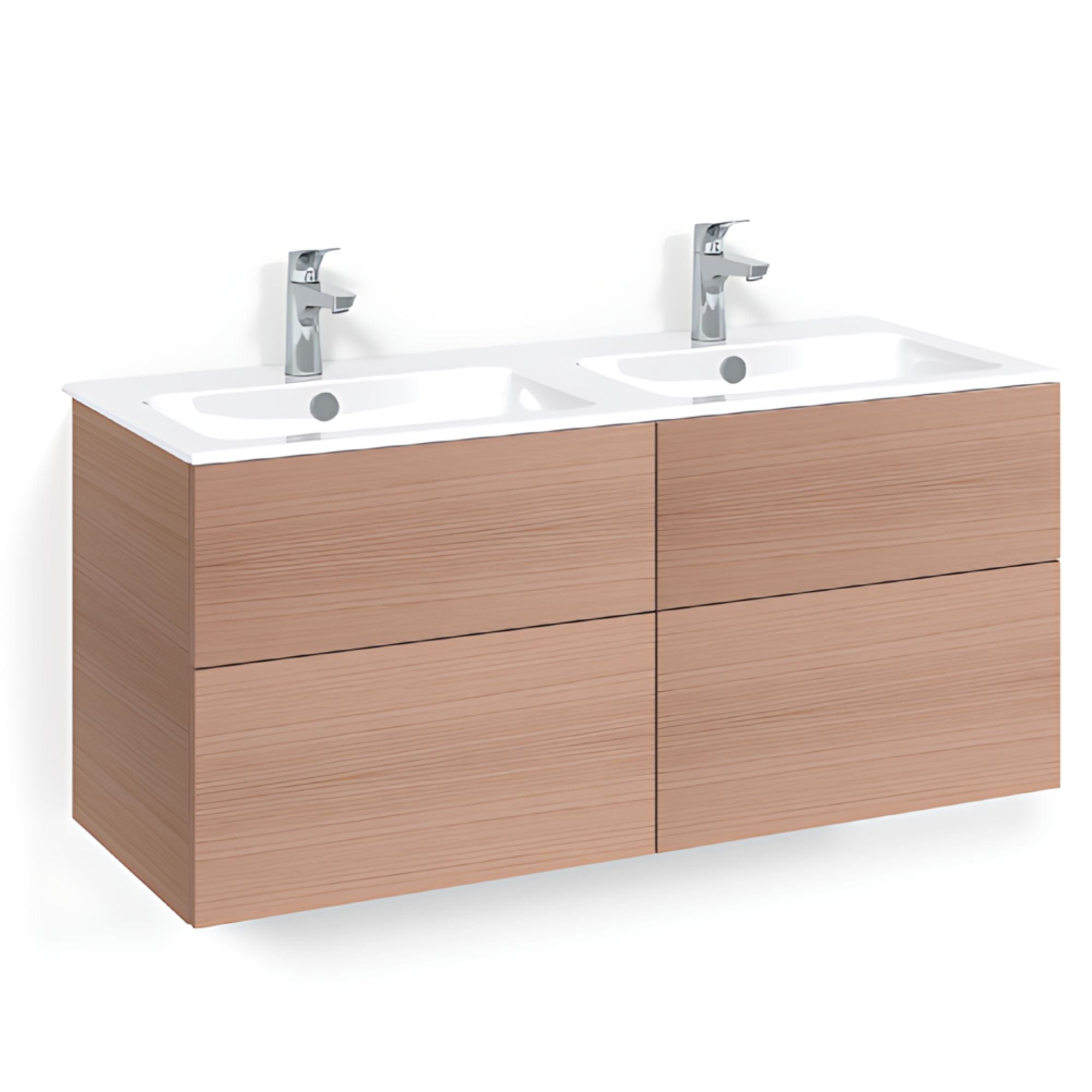 Macro Design CROWN Servantskap skuff - med LIGHT 14 servant 120cm dobbel Eik / Plain Macro Design Møbelpakke bad BUN-FSK120EPL14