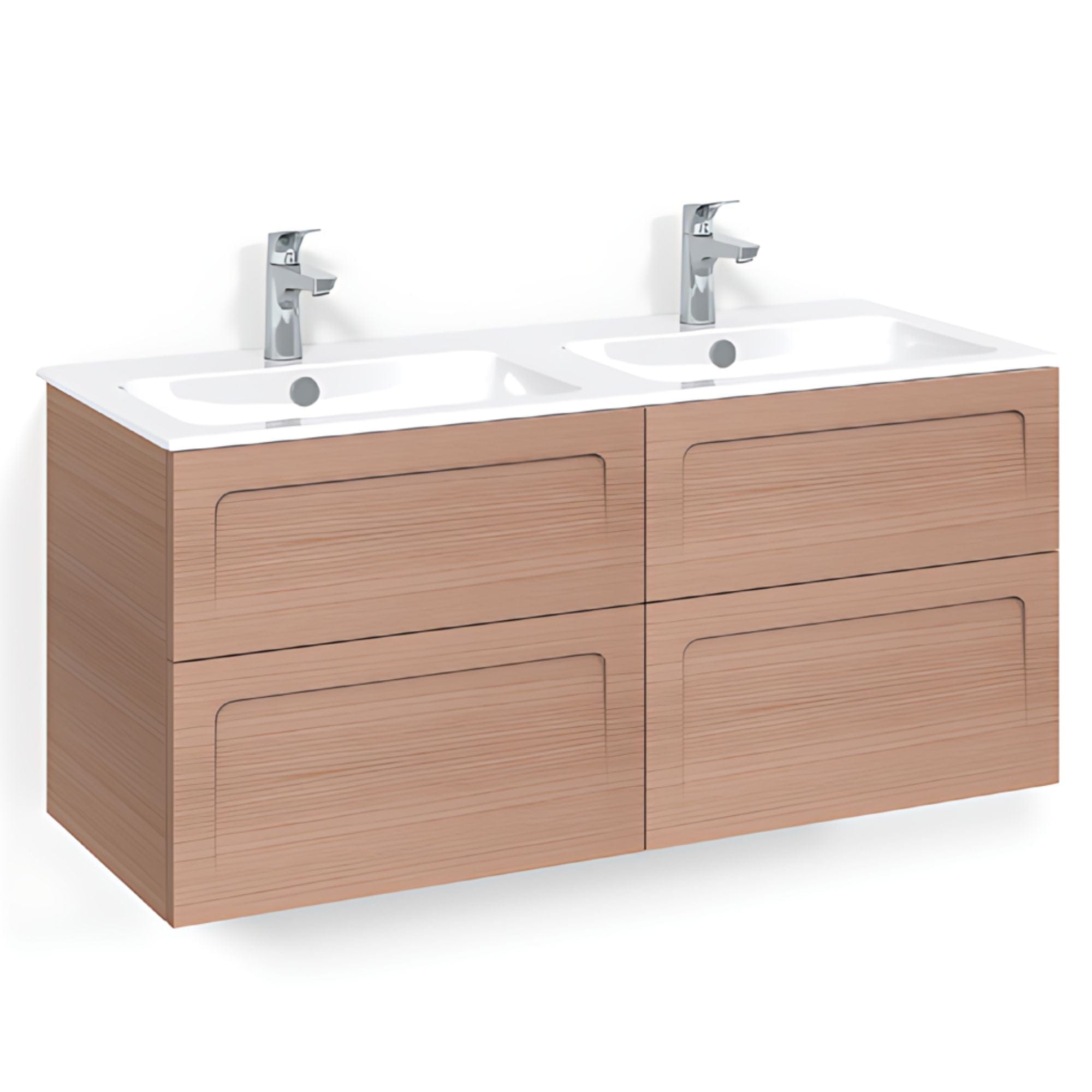 Macro Design CROWN Servantskap skuff - med LIGHT 14 servant 120cm dobbel Eik / Shape Macro Design Møbelpakke bad BUN-FSK120ESL14