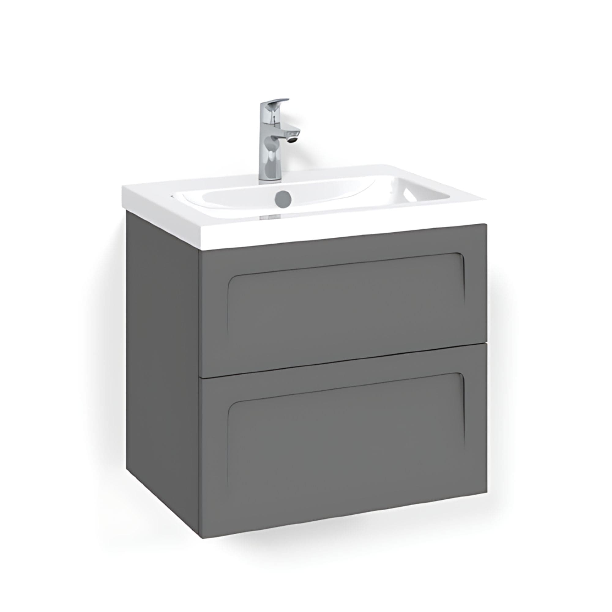 Macro Design CROWN Shape Servantskap 2 skuff - med LIGHT servant Antrasitt / 60cm / Light 45 Macro Design Servantskap BUN-FSK60ASL45