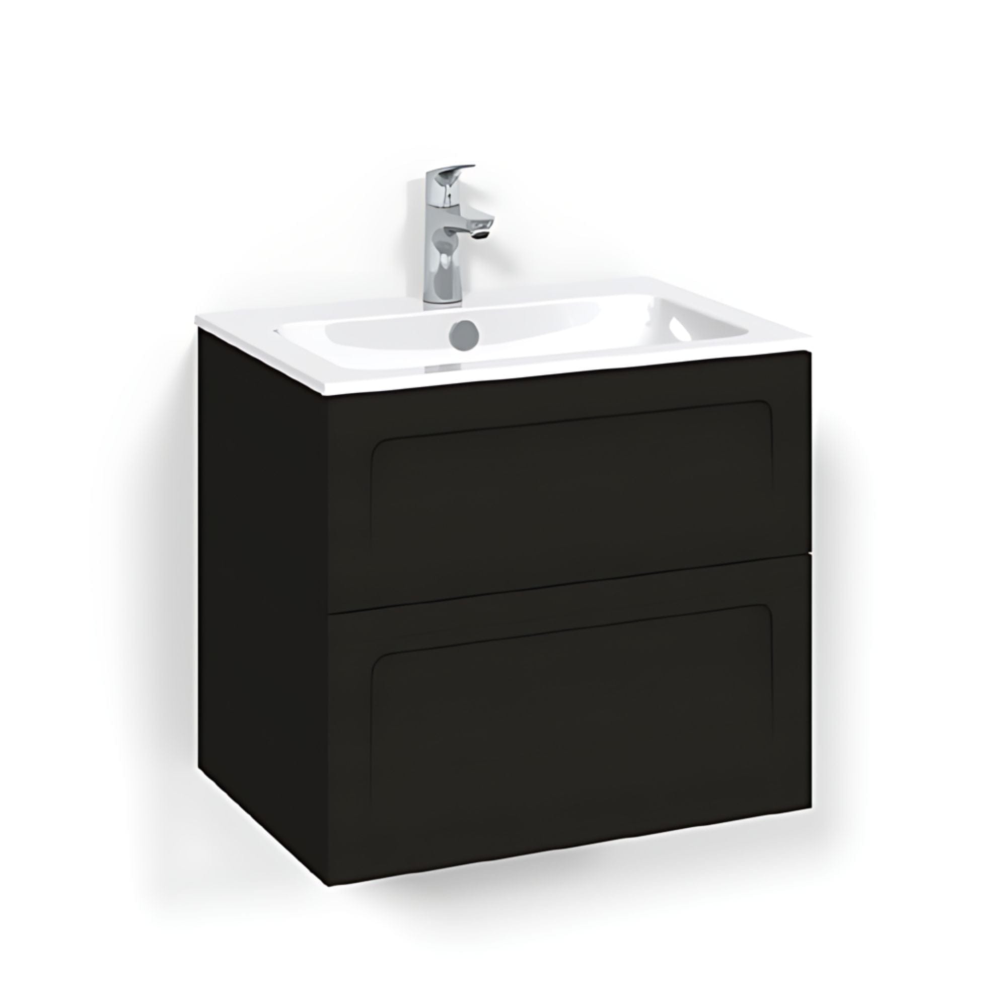 Macro Design CROWN Shape Servantskap 2 skuff - med LIGHT servant Svart eik / 60cm / Light 14 Macro Design Servantskap BUN-FSK60SSL14