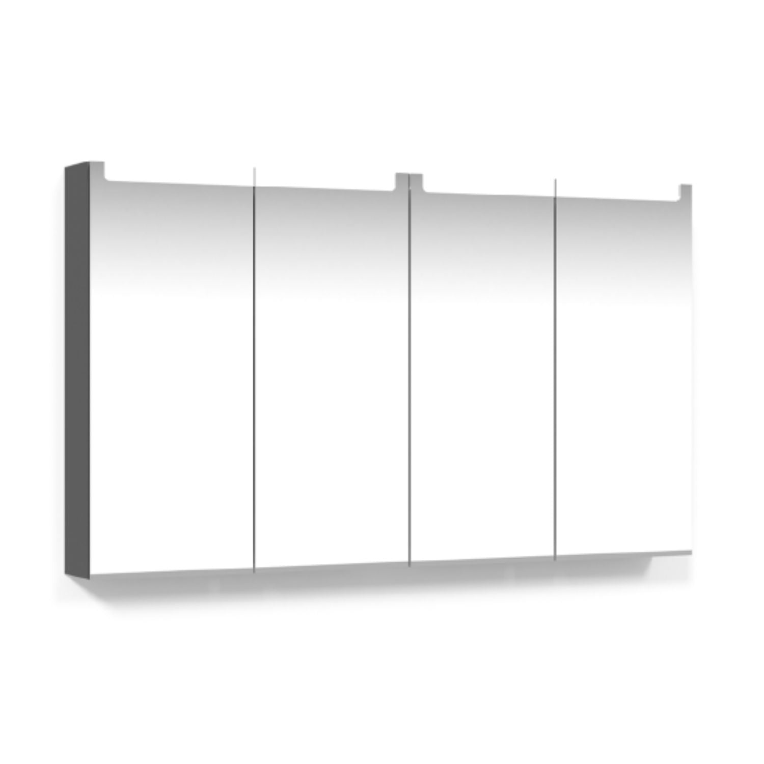 Macro Design CROWN Speilskap Innfelt belysning med 4 dør Antrasitt / 120cm Macro Design Speilskap GRO-FCS120ABIF