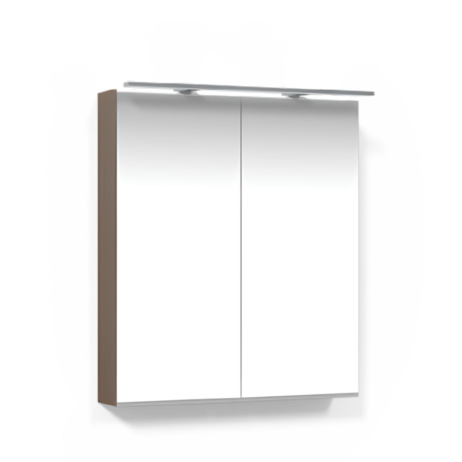 Macro Design CROWN Speilskap Rampe-belysning med 2 dør Brun ask / 60cm Macro Design Speilskap GRO-FCS60BBRL