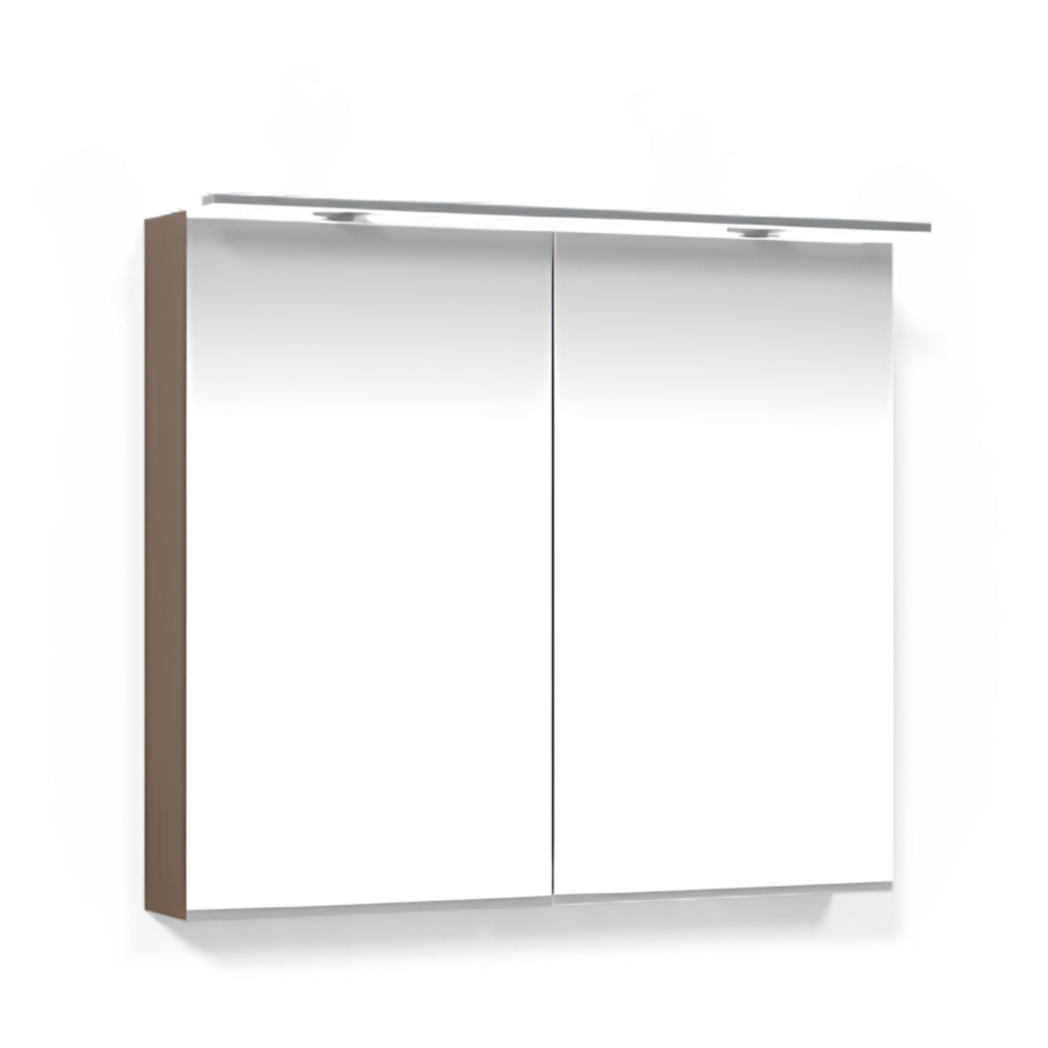 Macro Design CROWN Speilskap Rampe-belysning med 2 dør Brun ask / 80cm Macro Design Speilskap GRO-FCS80BBRL