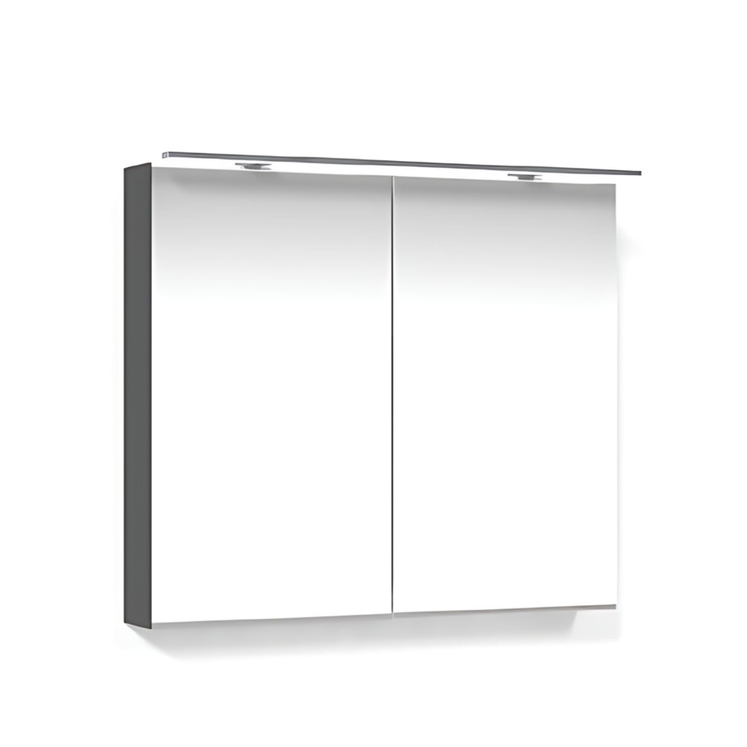 Macro Design CROWN Speilskap Rampe-belysning med 2 dør Svart / 80cm Macro Design Speilskap GRO-FCS80SBRL