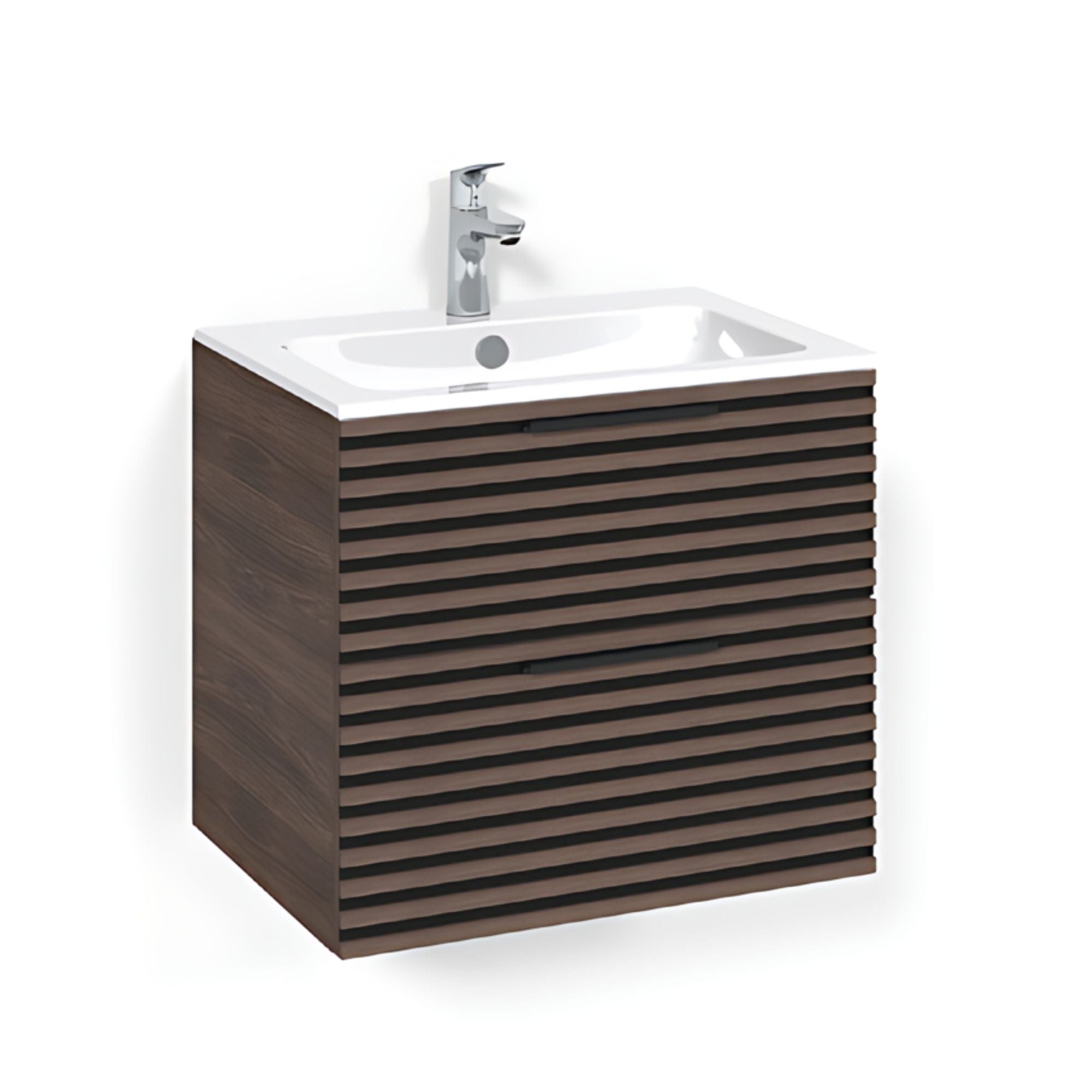 Macro Design CROWN Stripe Servantskap 2 skuff - med LIGHT servant Brun ask / 60cm / Light 14 Macro Design Servantskap