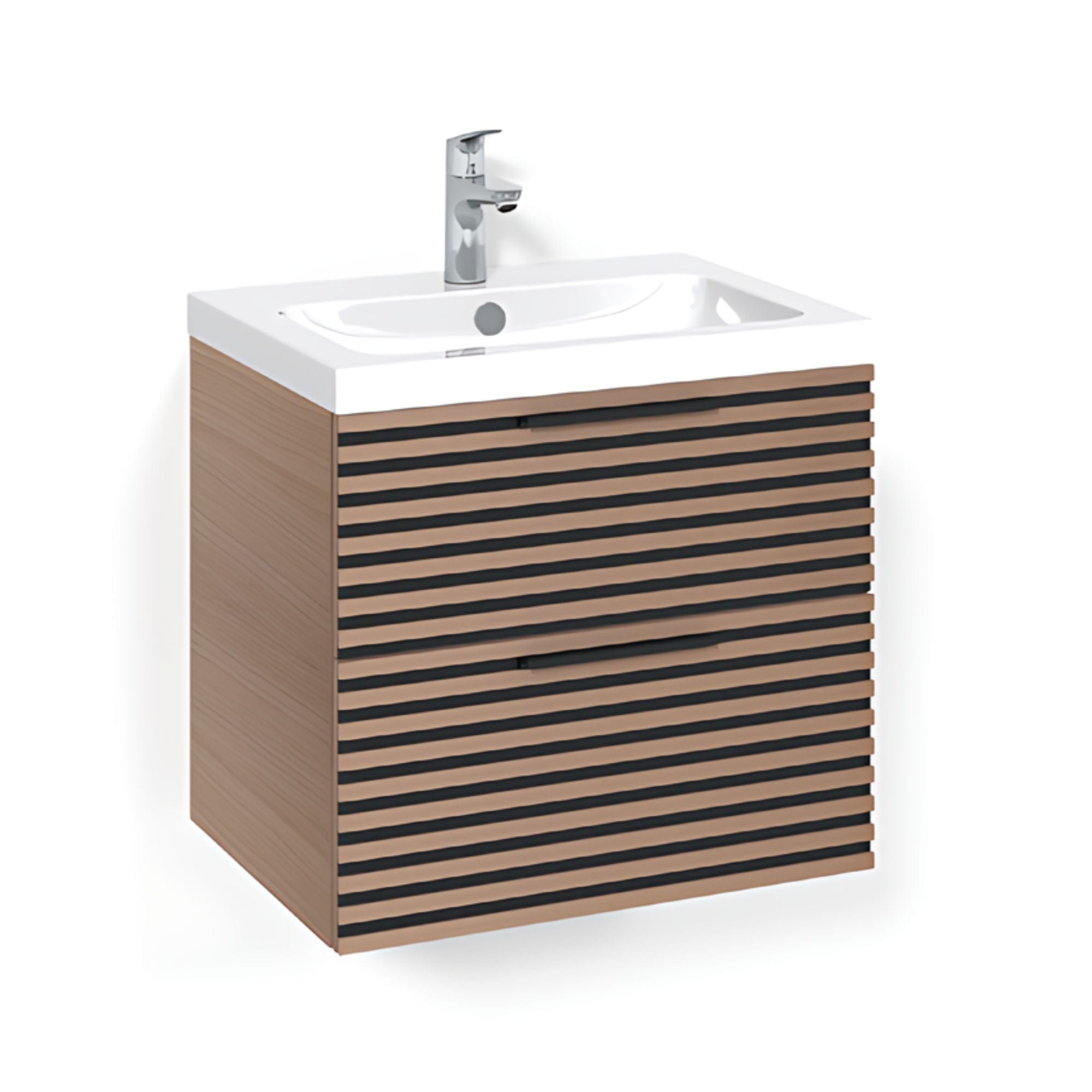 Macro Design CROWN Stripe Servantskap 2 skuff - med LIGHT servant Eik / 60cm / Light 45 Macro Design Servantskap