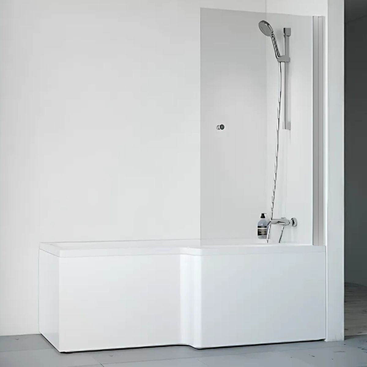 Macro Design Divine Badekar med Spirit Dusjvegger Matt aluminium / 80cm / Høyre Macro Design Badekarvegg BUN-DSBADHS80NKKL