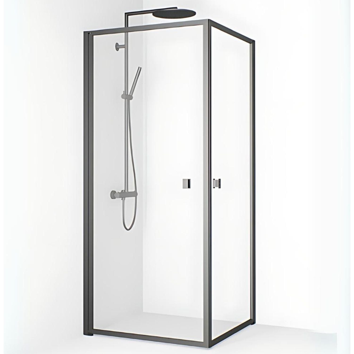 Macro Design Empire Dusjhjørne Gunmetal / 79x79cm / Klart glass Macro Design Dusjhjørne BUN-DEH8080GKL