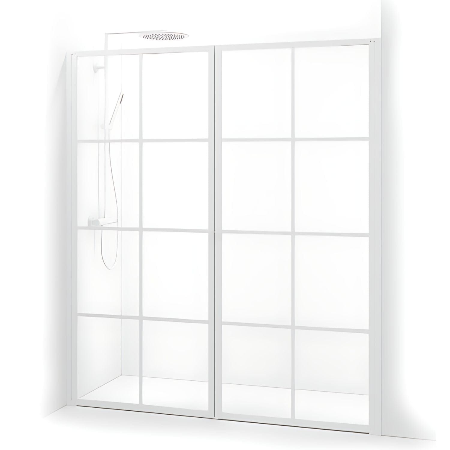 Macro Design Empire Nisjedusj Saloon - med Hvit profil Hvit / 156-159cm / Klart glass med sprosser Macro Design Dusjnisje BUN-DESA156SVKL