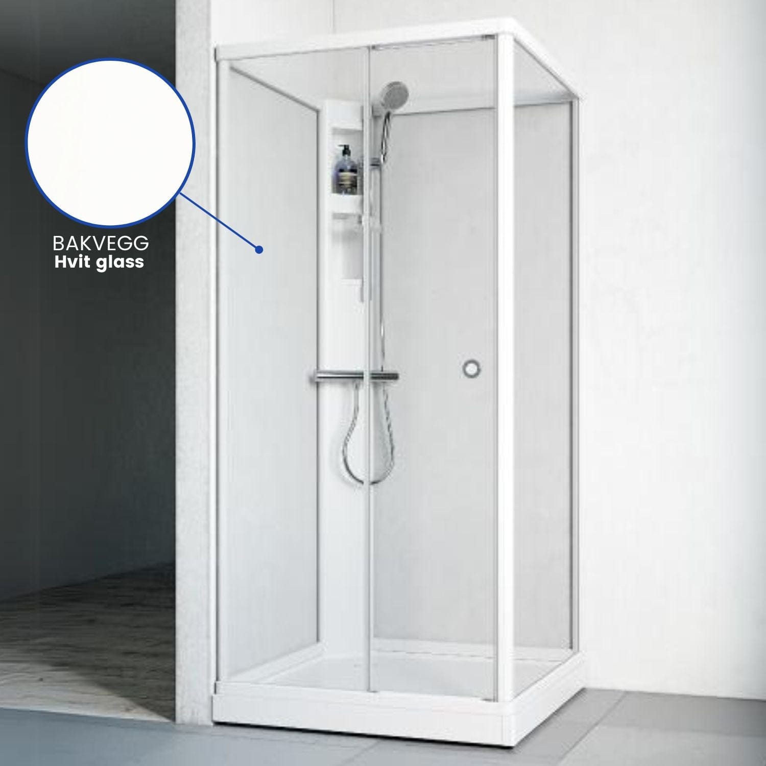 Macro Design FLOW Front Dusjkabinett Standard Hvit / 81x81cm / Hvit glass Macro Design Dusjkabinett BUN-DKFFYB88VKLV